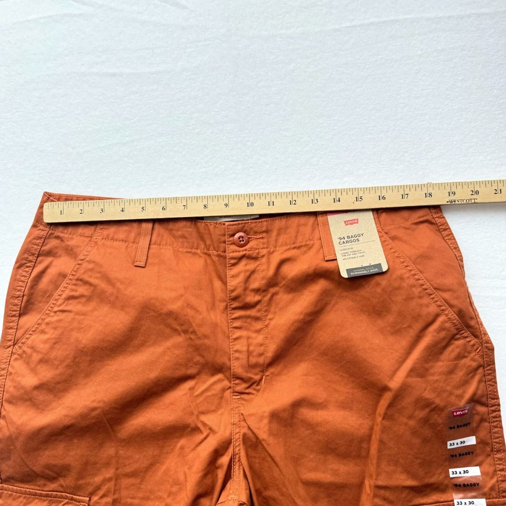 Levi's Levi's Pants Cargo 33 Orange Women 34 (33) Loose Fit Y2K Baggy Straight NWT Skater Size 24" / US 00 / IT 34 - 7 Thumbnail