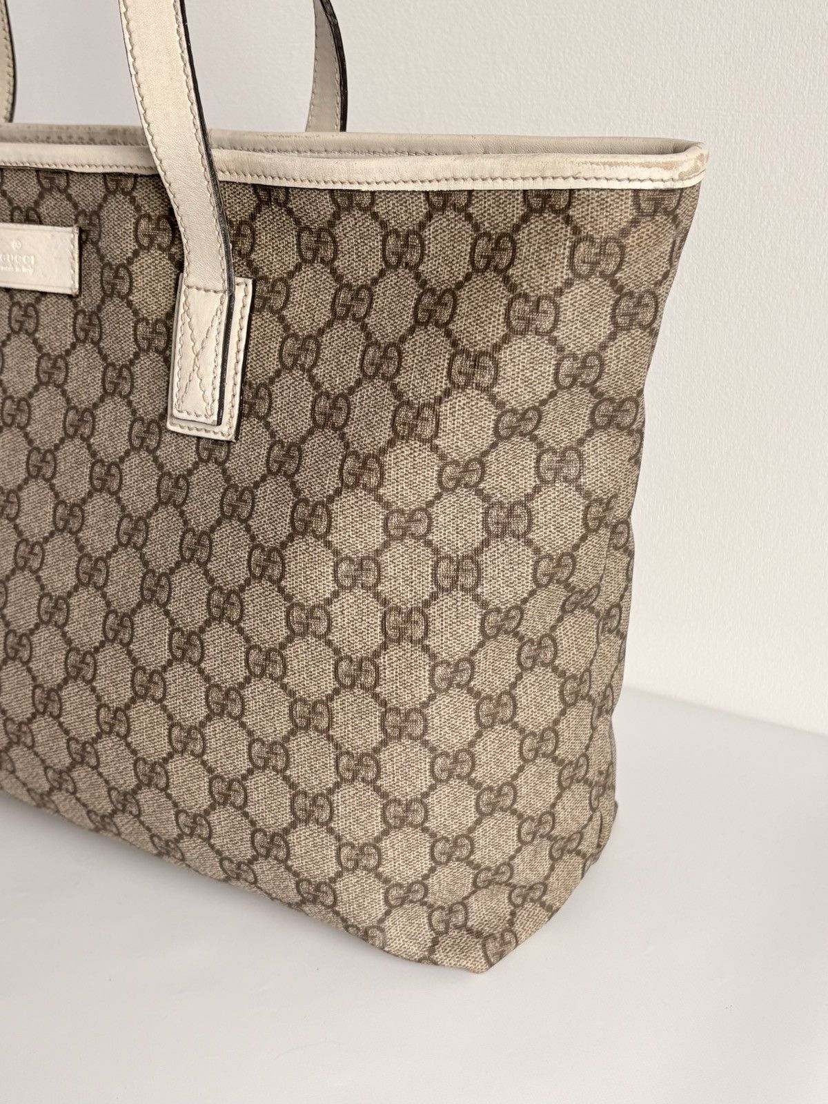 Gucci Gucci Supreme GG Monogram Large Tote Bag PVC Canvas White Size ONE SIZE - 4 Thumbnail