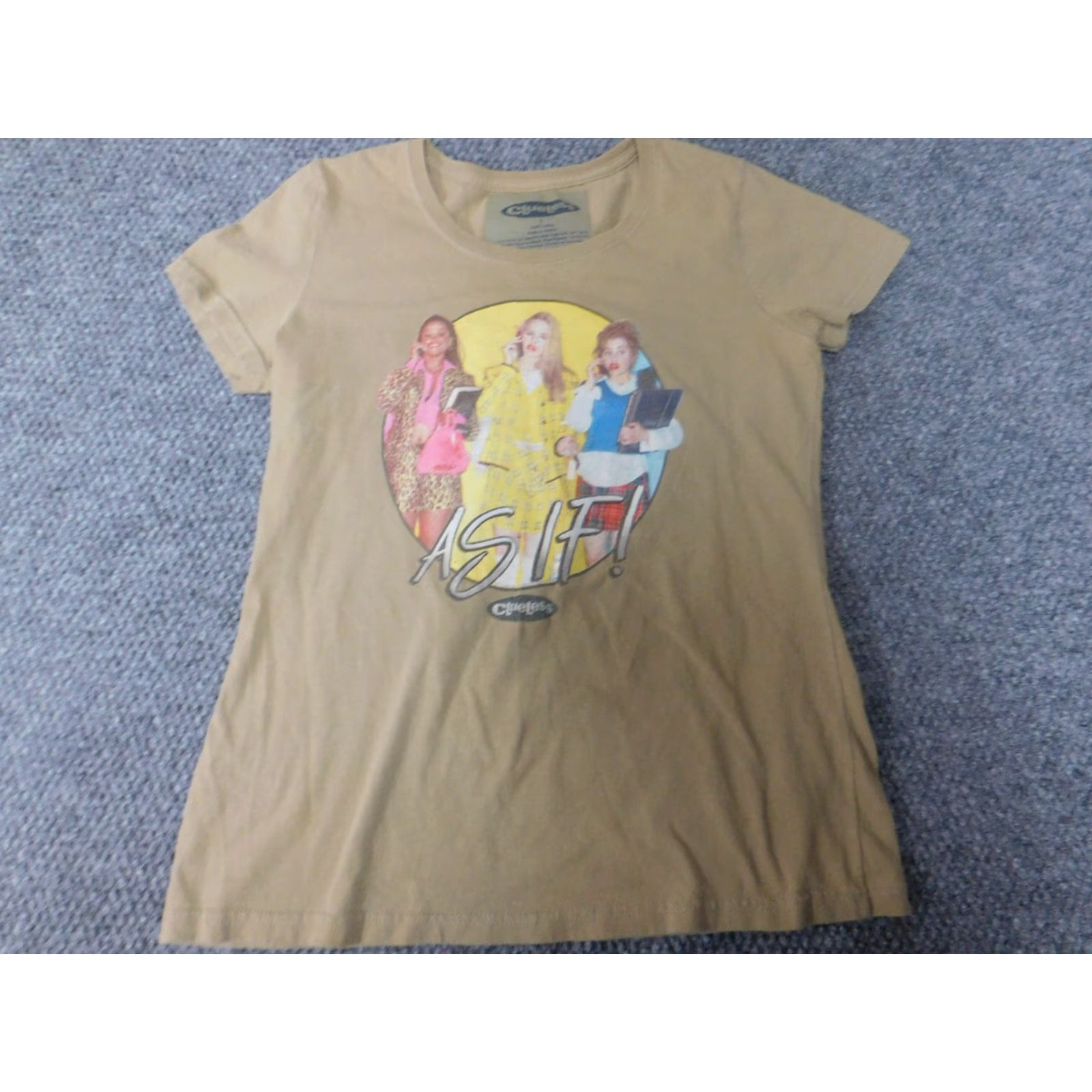 Vintage Clueless Womens Shirt S Beige Short Sleeve Round Neck Pullover Cotton Polyester T-Shirt Casual Vintage? No Size S / US 4 / IT 40 - 2 Thumbnail