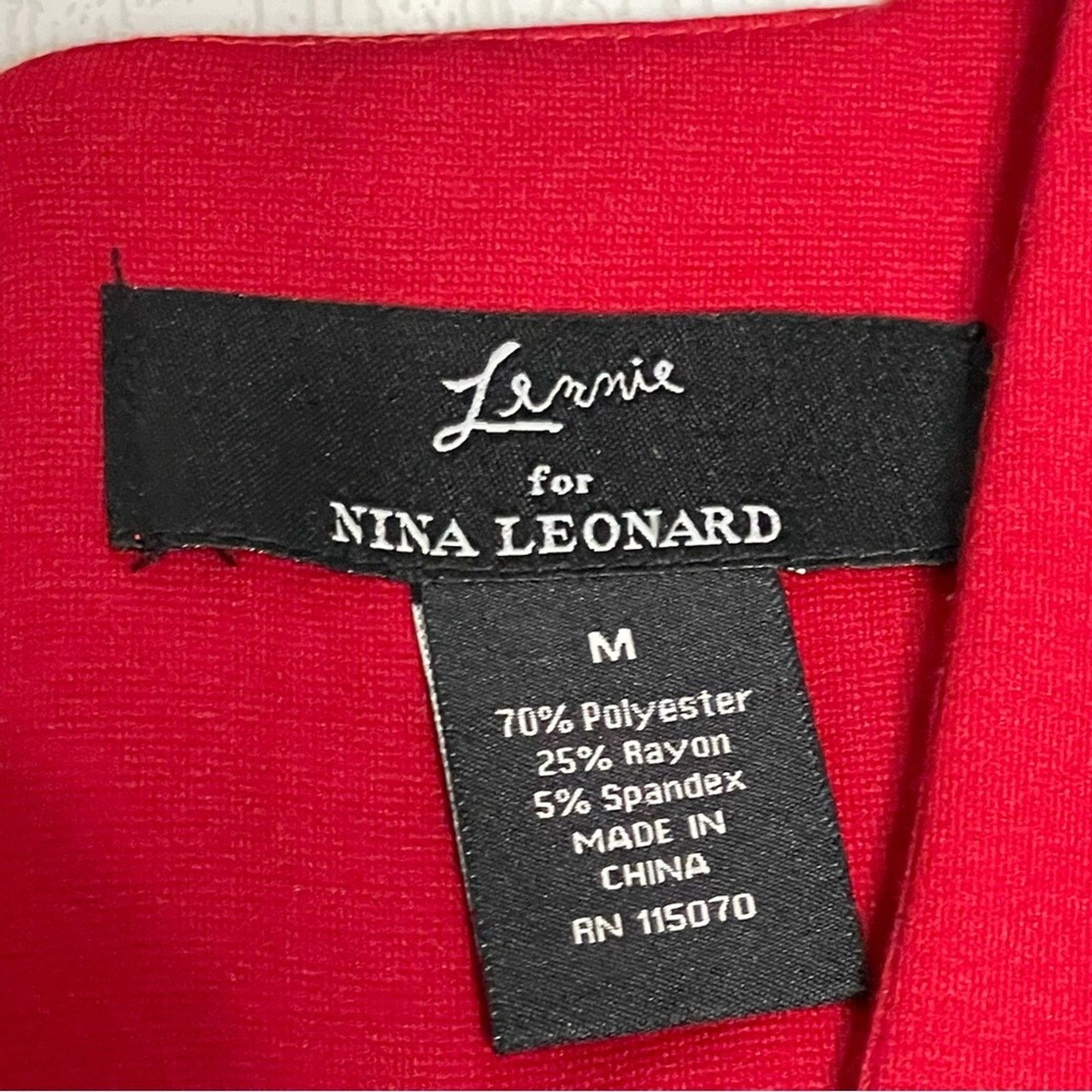 Other Lennie Nina Leonard Red Sheath Dress Medium Darted Size M / US 6-8 / IT 42-44 - 8 Thumbnail