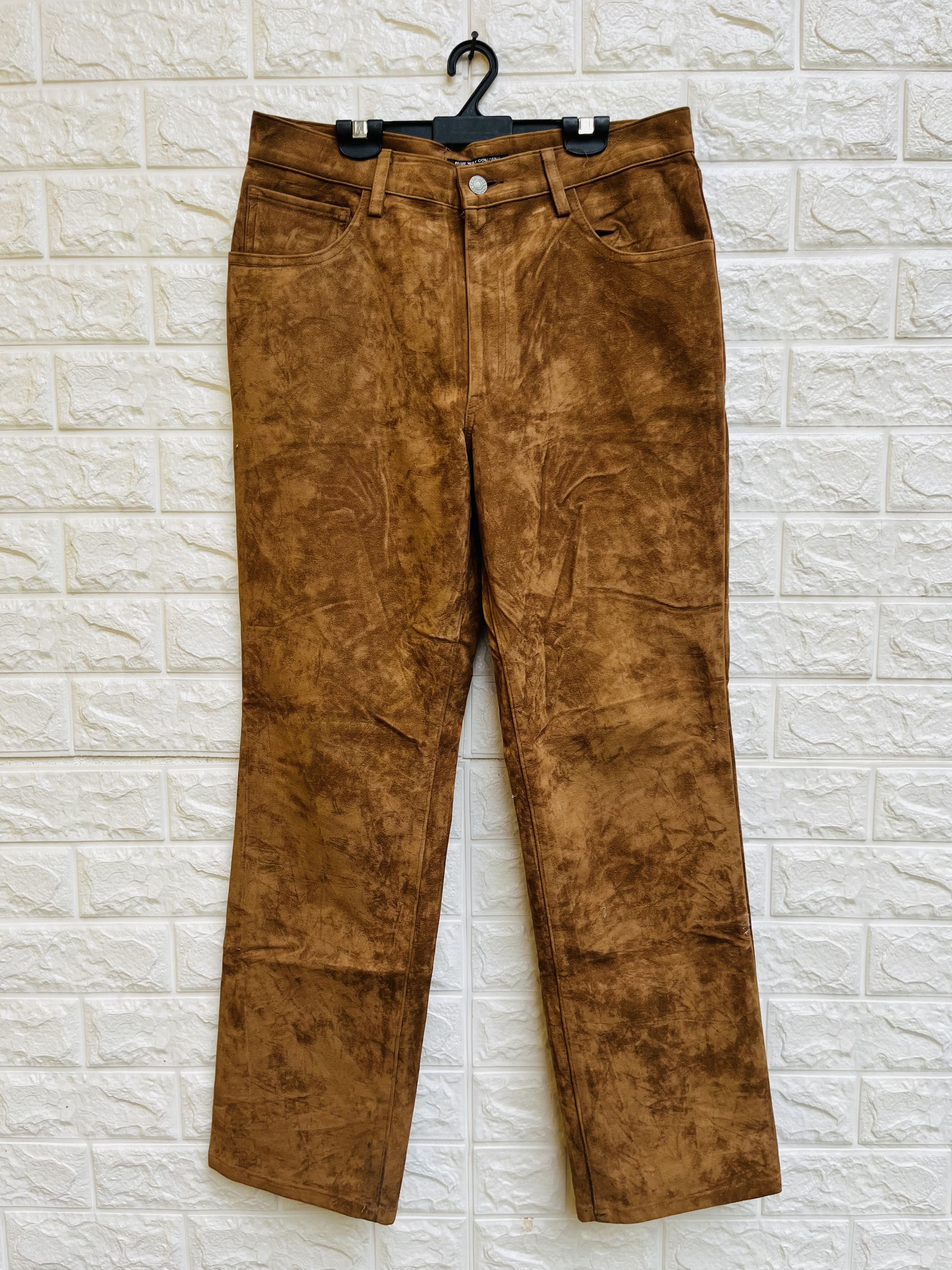 image of Vintage Blue Way Company Leather Japanese Designer in Chocolate, Men's (Size 31)