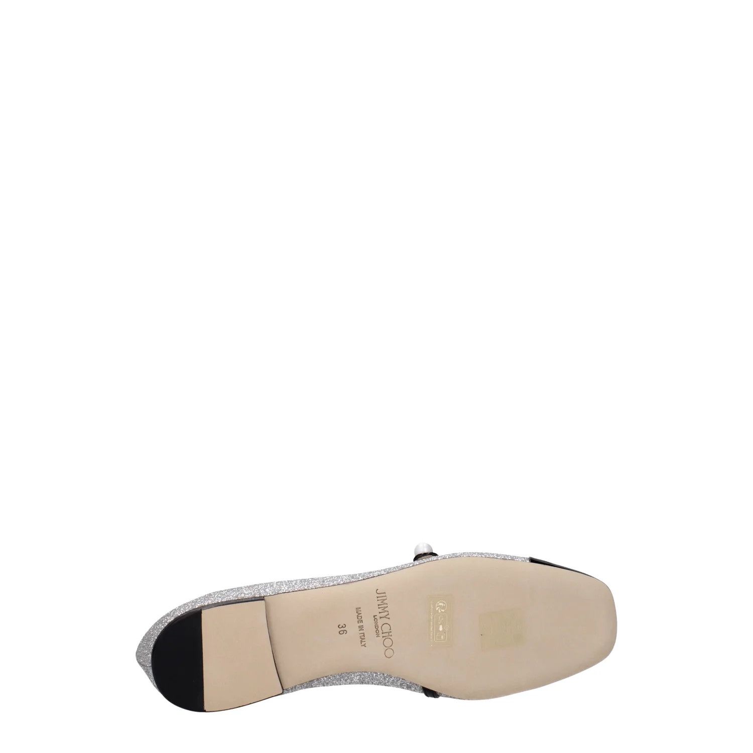 Jimmy Choo ob1o1e1124 Fabric Ballet Flats in Silver Black Size US 6 / IT 36 - 5 Thumbnail