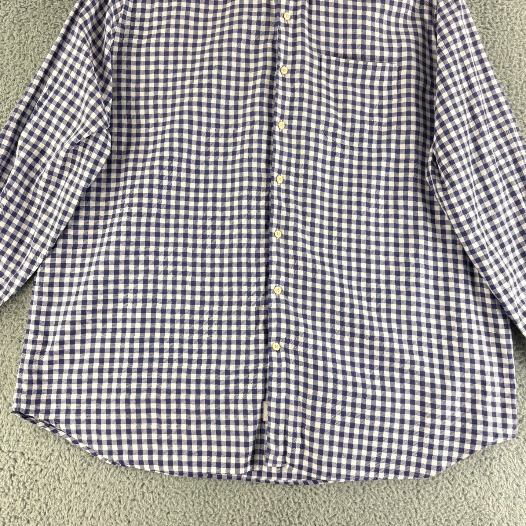 Peter Millar Peter Millar Button-Up Shirt Mens 2XL Blue Check Print Long Sleeve Cotton Size US XXL / EU 58 / 5 - 4 Thumbnail