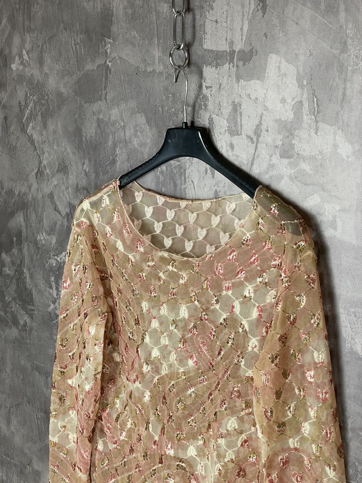 Jean Paul Gaultier × Vintage Vintage Mesh Japanese Brand Knit Long Sleeve Gaultier Style Size M / US 6-8 / IT 42-44 - 7 Thumbnail