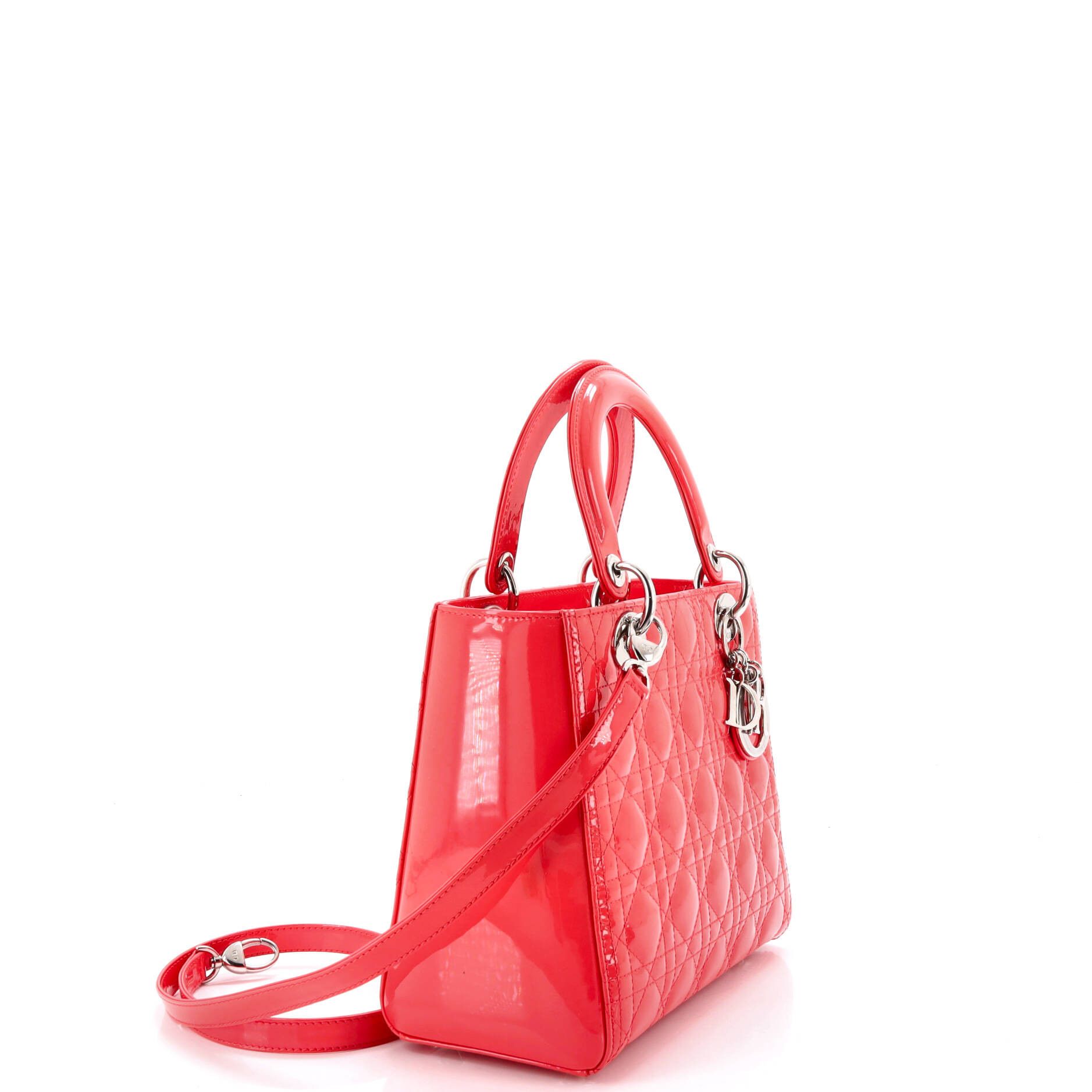 Dior Lady Dior Bag Cannage Quilt Patent Medium Size ONE SIZE - 1 Thumbnail