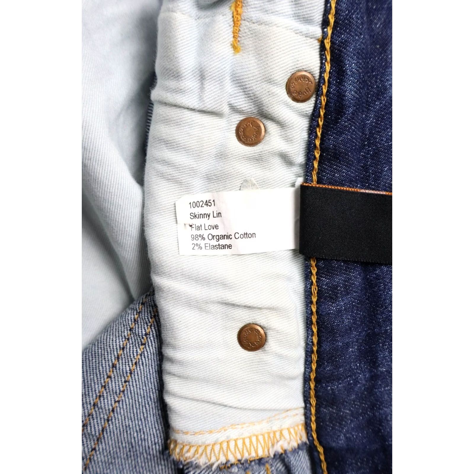 Vintage Nudie Skinny Lin Flat Love Jeans Mens W28/L32 Faded Whiskers Zip Fly Stretched Size US 28 / EU 44 - 7 Thumbnail