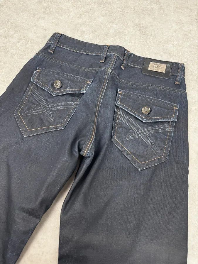 Vintage 2000s Black Waxed Effect Obscure Denim Jeans Size US 32 / EU 48 - 7 Thumbnail