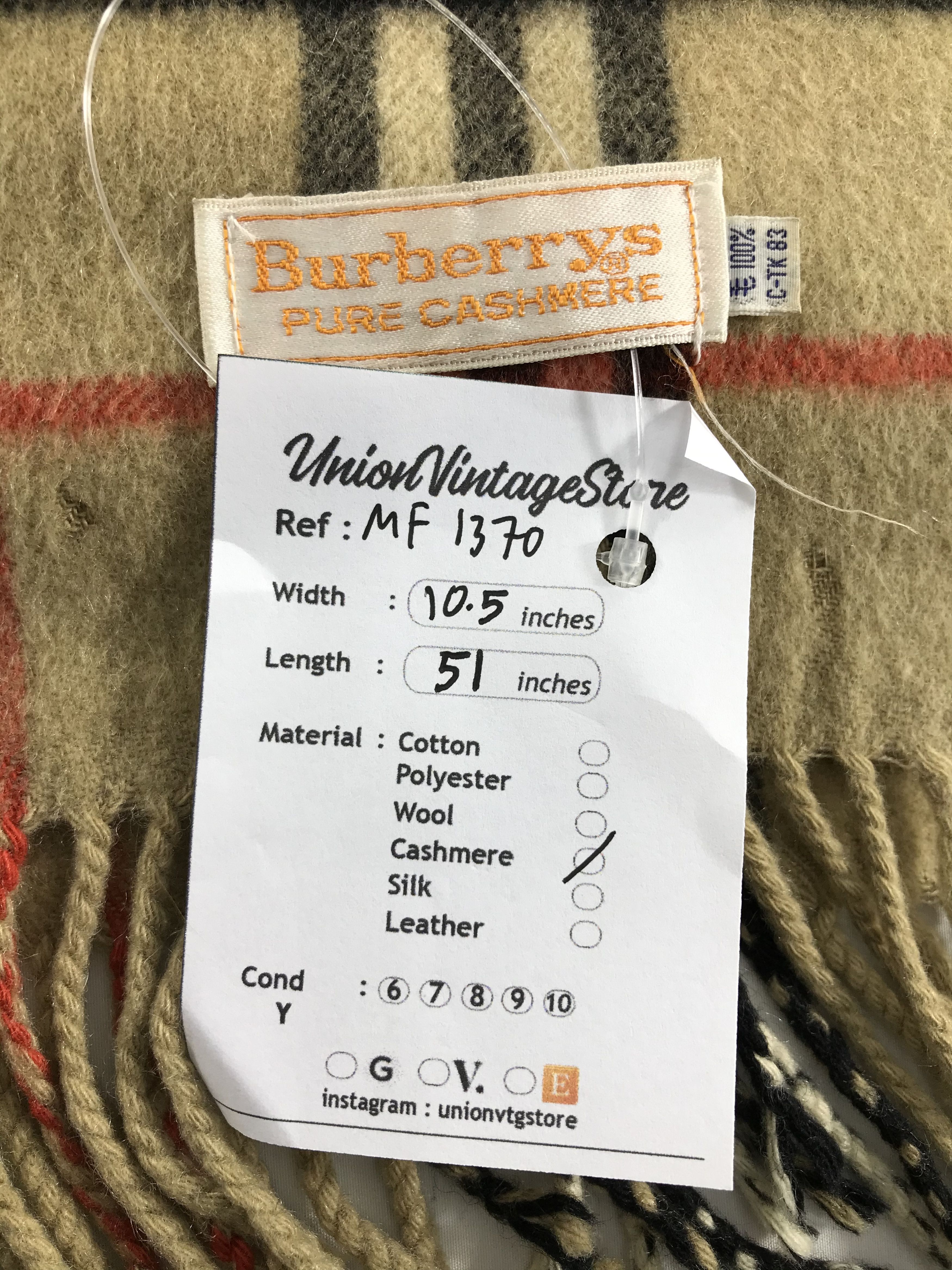 Burberry Vintage Burberry Scarf/Muffler/Neckwear MF1370 Size ONE SIZE - 7 Thumbnail