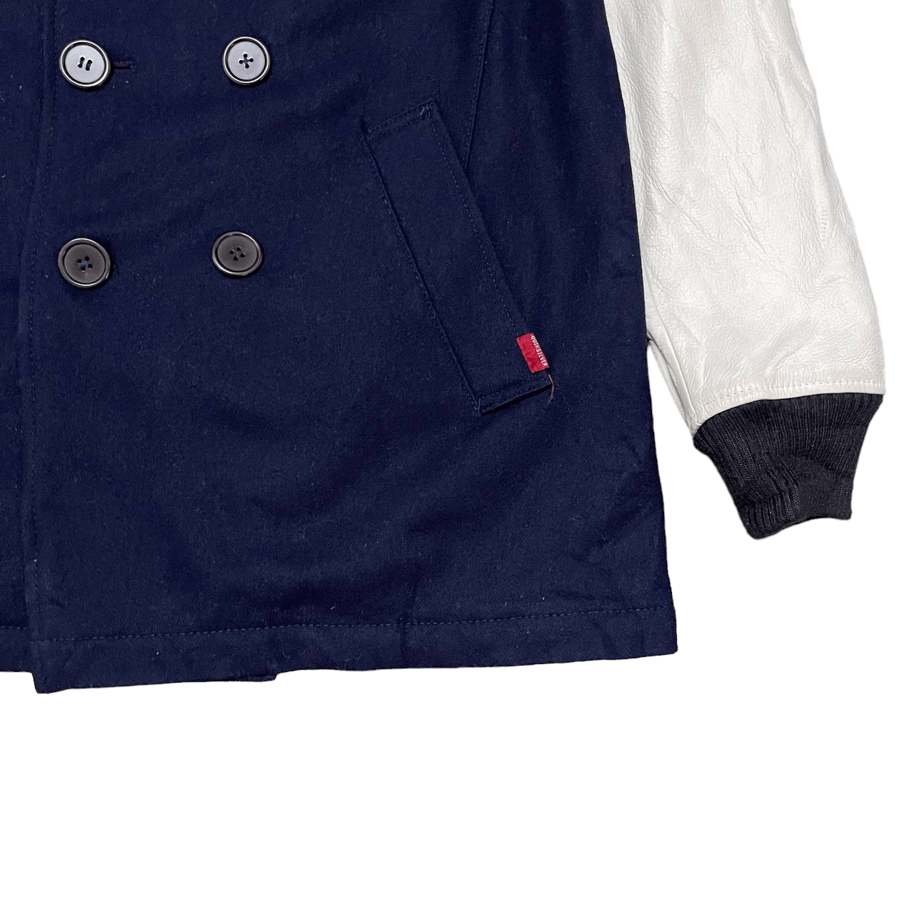 Quiksilver Vintage Quiksilver Wool Coat Leather Sleeve Size US M / EU 48-50 / 2 - 4 Thumbnail