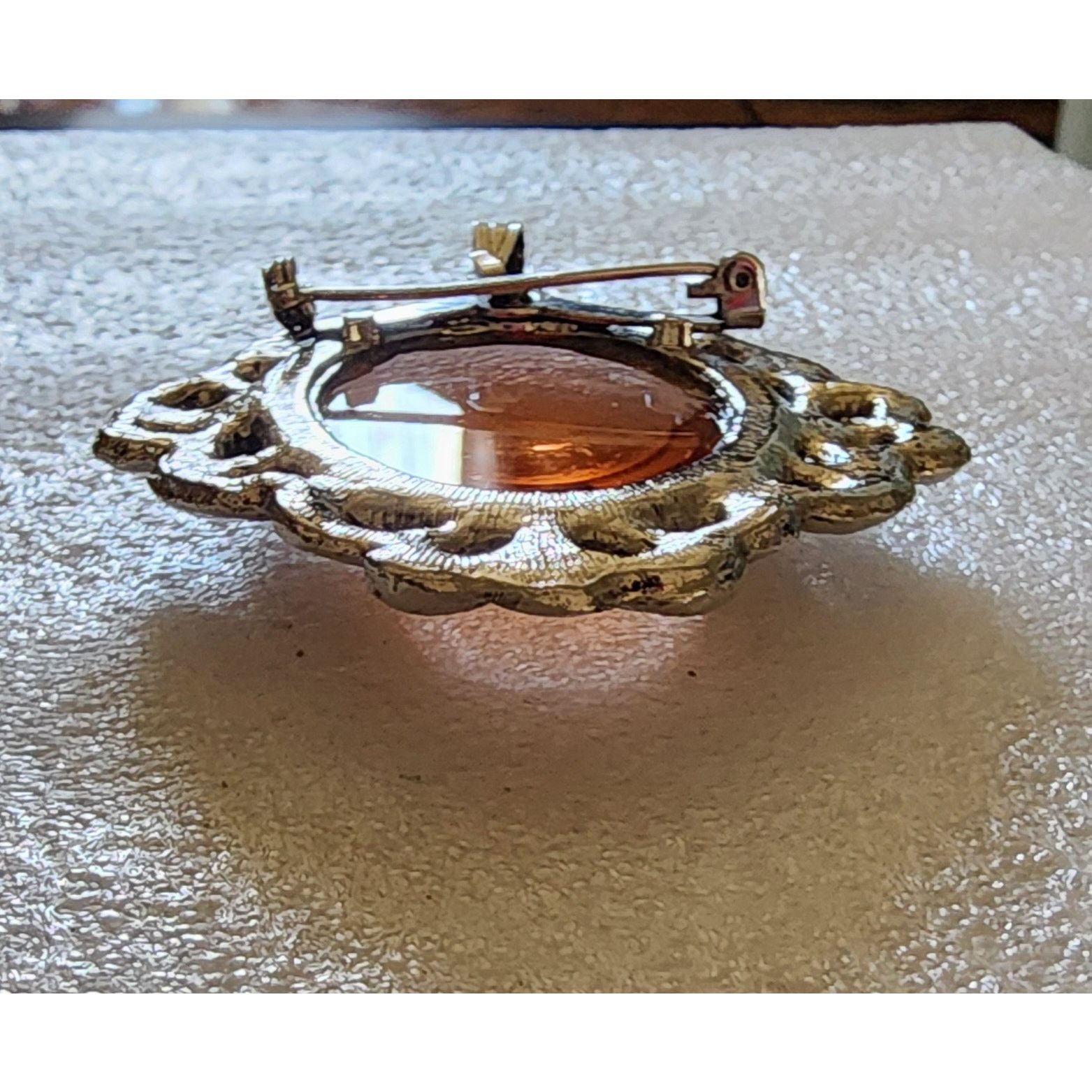 Nordstrom Vintage Metal Brooch w/ Pink Brooch Victorian Jewelry Size ONE SIZE - 4 Thumbnail