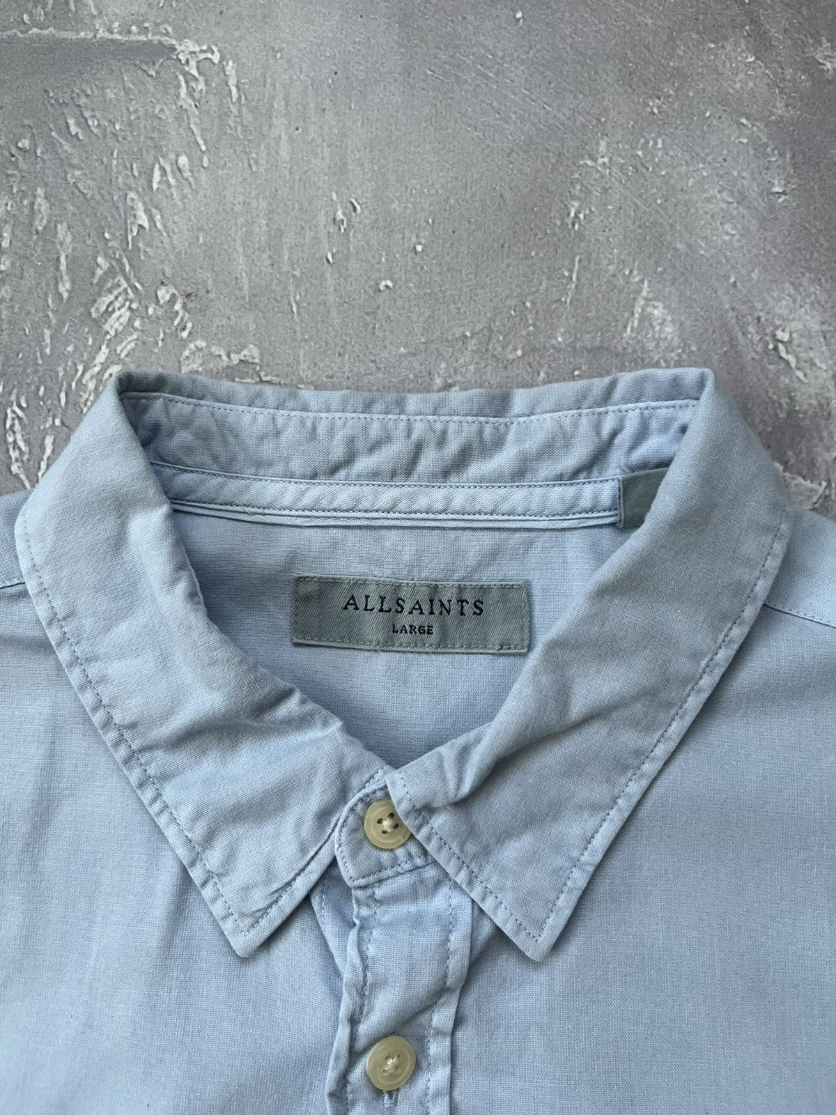 Allsaints ALLSAINTS Blue Hawthorne Shirt Longsleeve Men's Size L Size US L / EU 52-54 / 3 - 4 Thumbnail