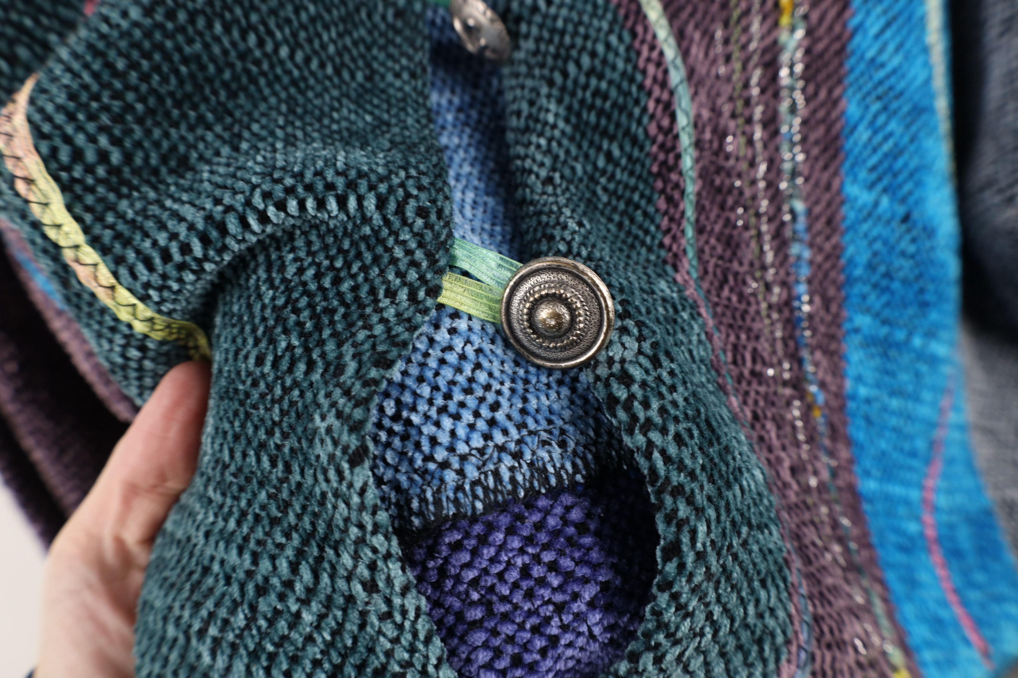 Vintage Vintage 90s Lagenlook Streetwear Rainbow Cardigan Sweater Size M / US 6-8 / IT 42-44 - 6 Thumbnail