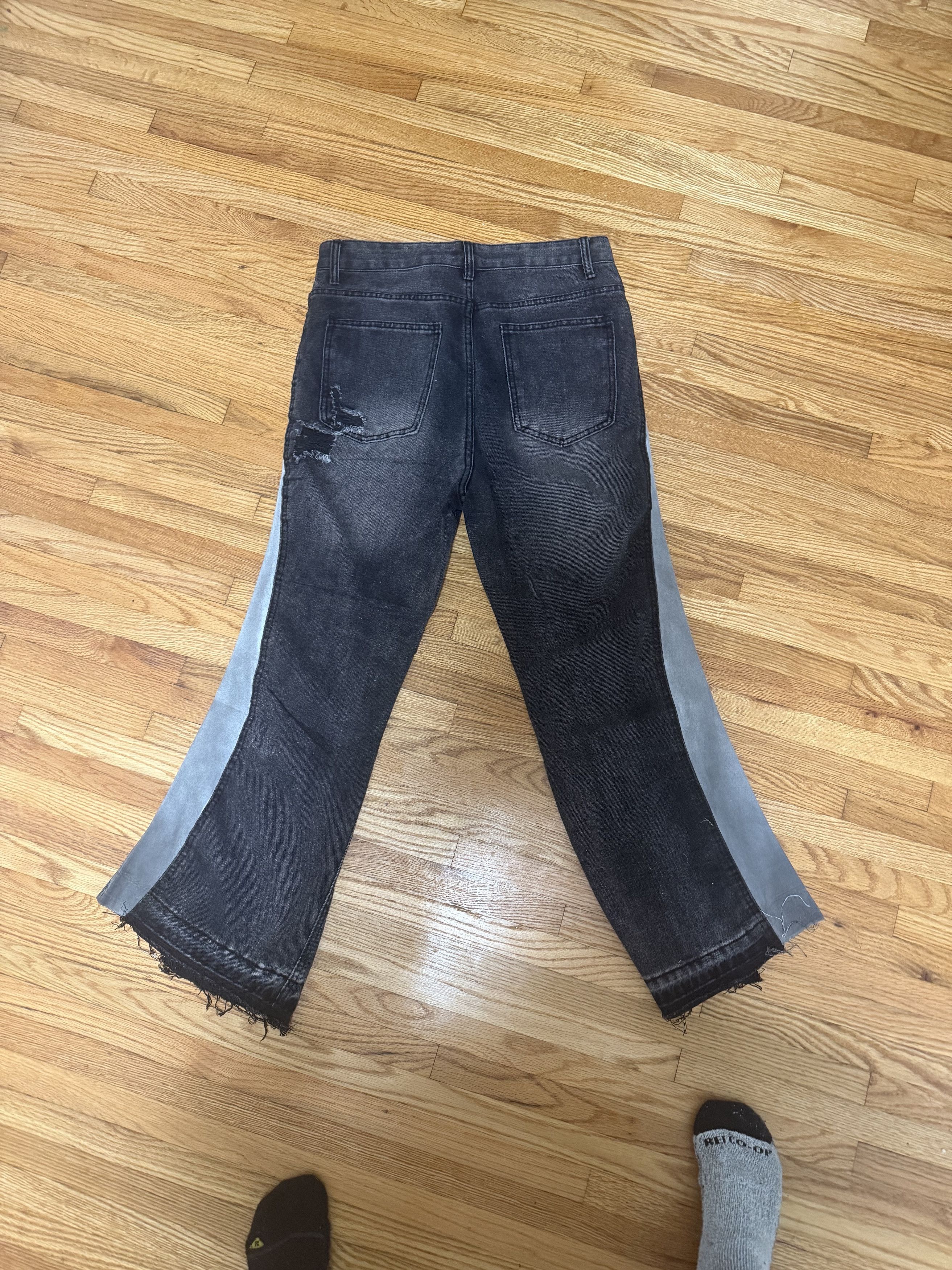 Jean × Vintage High Waist Patchwork Embroidery Micro Flared Jeans Size US 34 / EU 50 - 8 Thumbnail