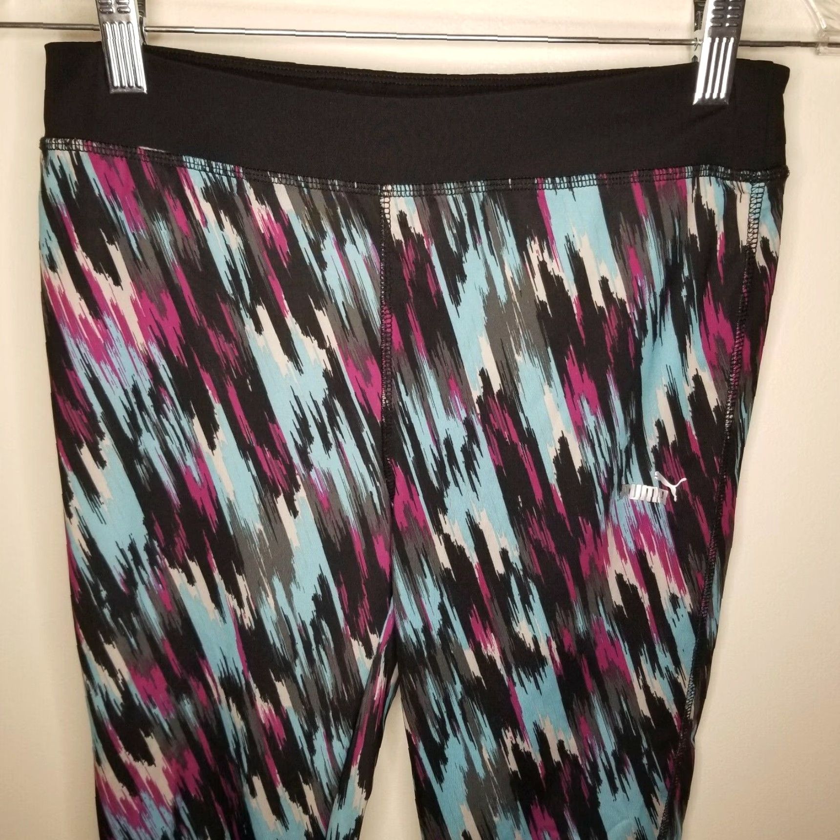 Puma PUMA Activewear Compression Leggings Womens Size 14 Blue Purple Black Size 36" / US 14 / IT 50 - 2 Thumbnail