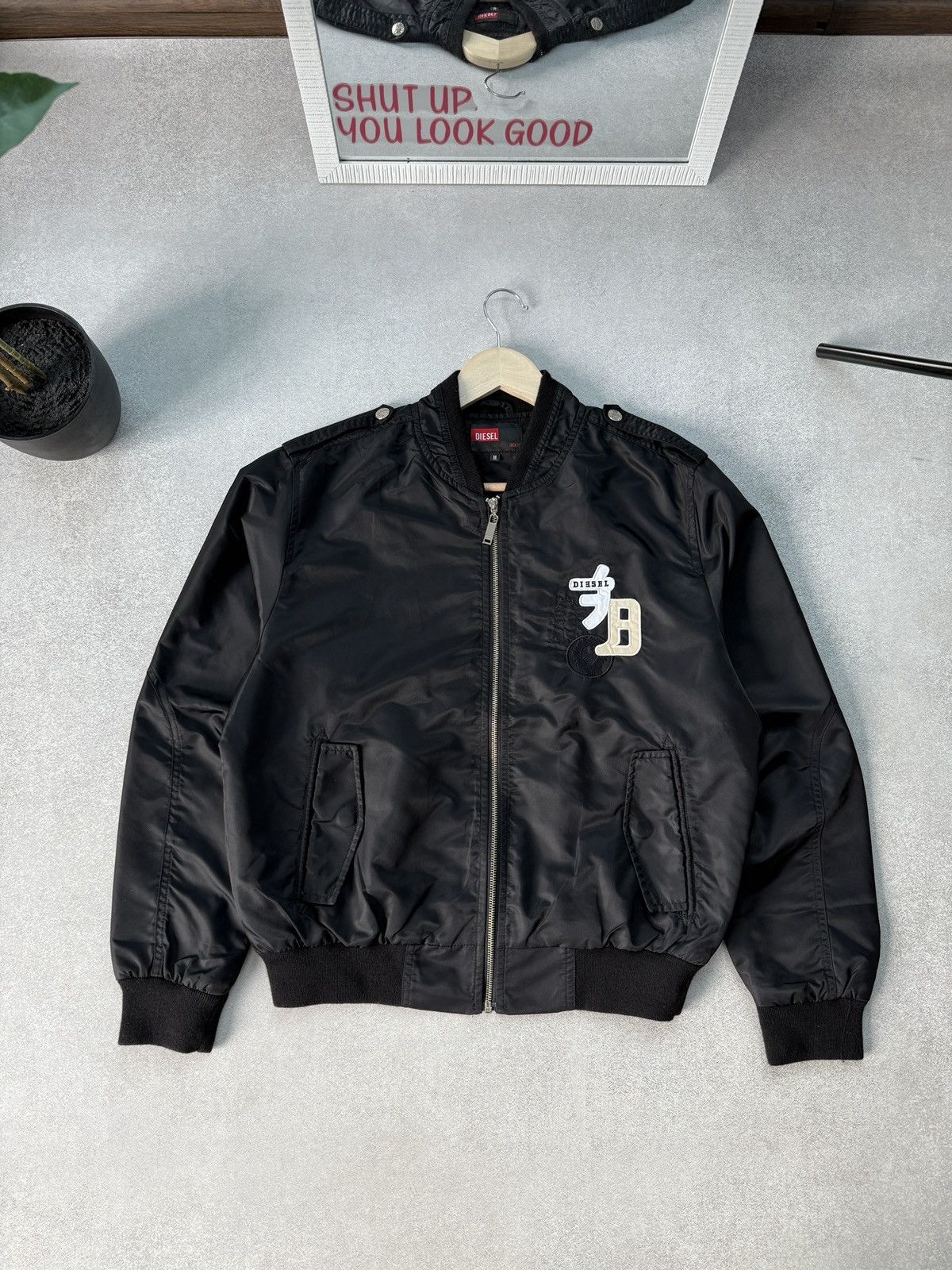 Diesel Vintage Diesel Bomber Jacket Nylon Logo Y2K Military Style Size US M / EU 48-50 / 2 - 8 Thumbnail