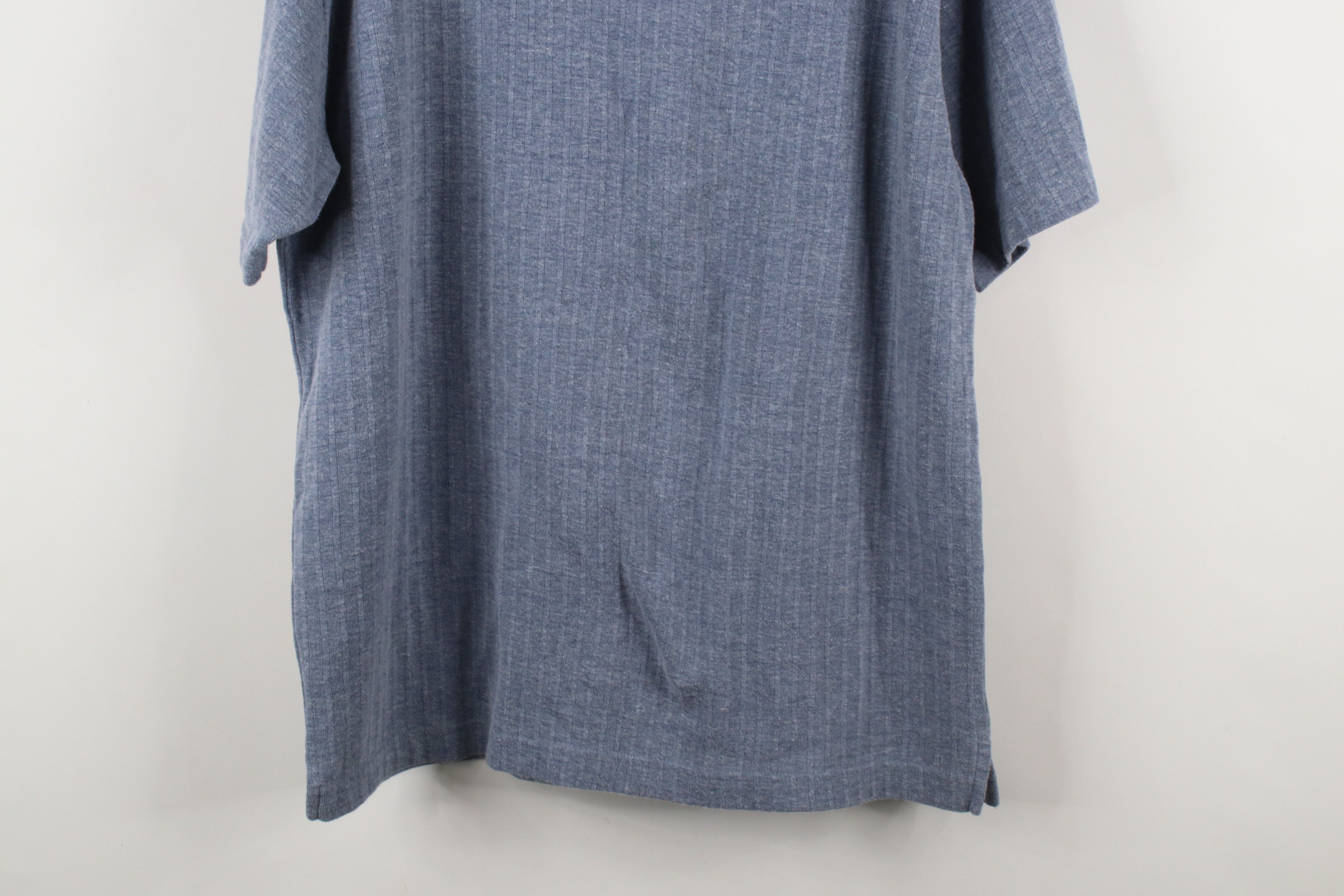 Vintage Vintage 90s Streetwear Striped Knit Henley T-Shirt Blue Size US XL / EU 56 / 4 - 9 Thumbnail