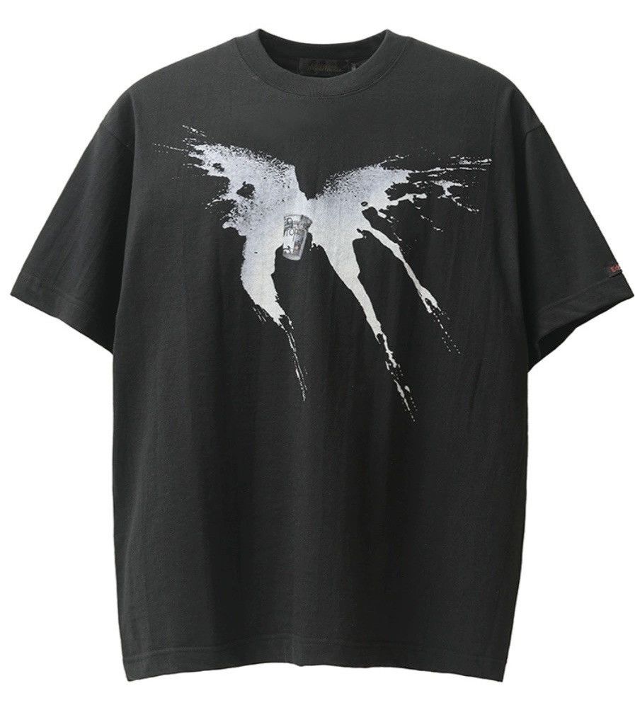 image of Vintage Y2K 2000S Butterfly Splash Art T-Shirt Tee in Black, Men's (Size 2XL)