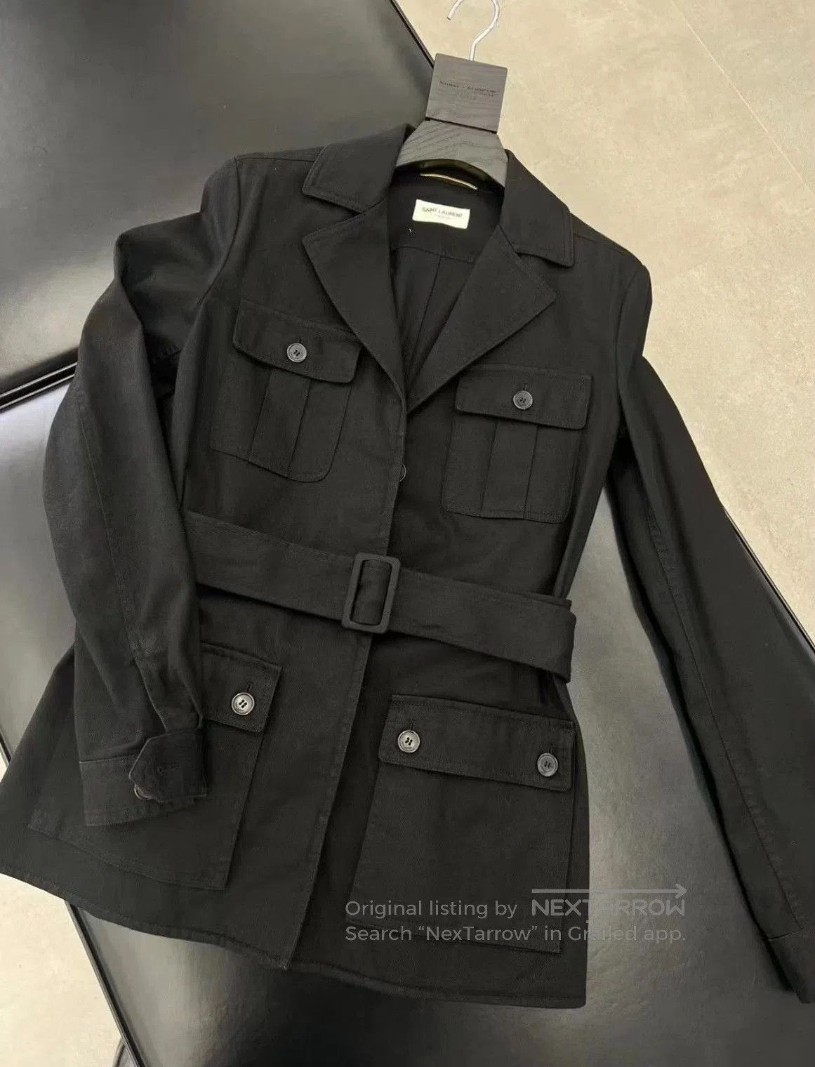Yves Saint Laurent YSL Black Safari Utility Jacket. Size S / US 4 / IT 40 - 2 Thumbnail