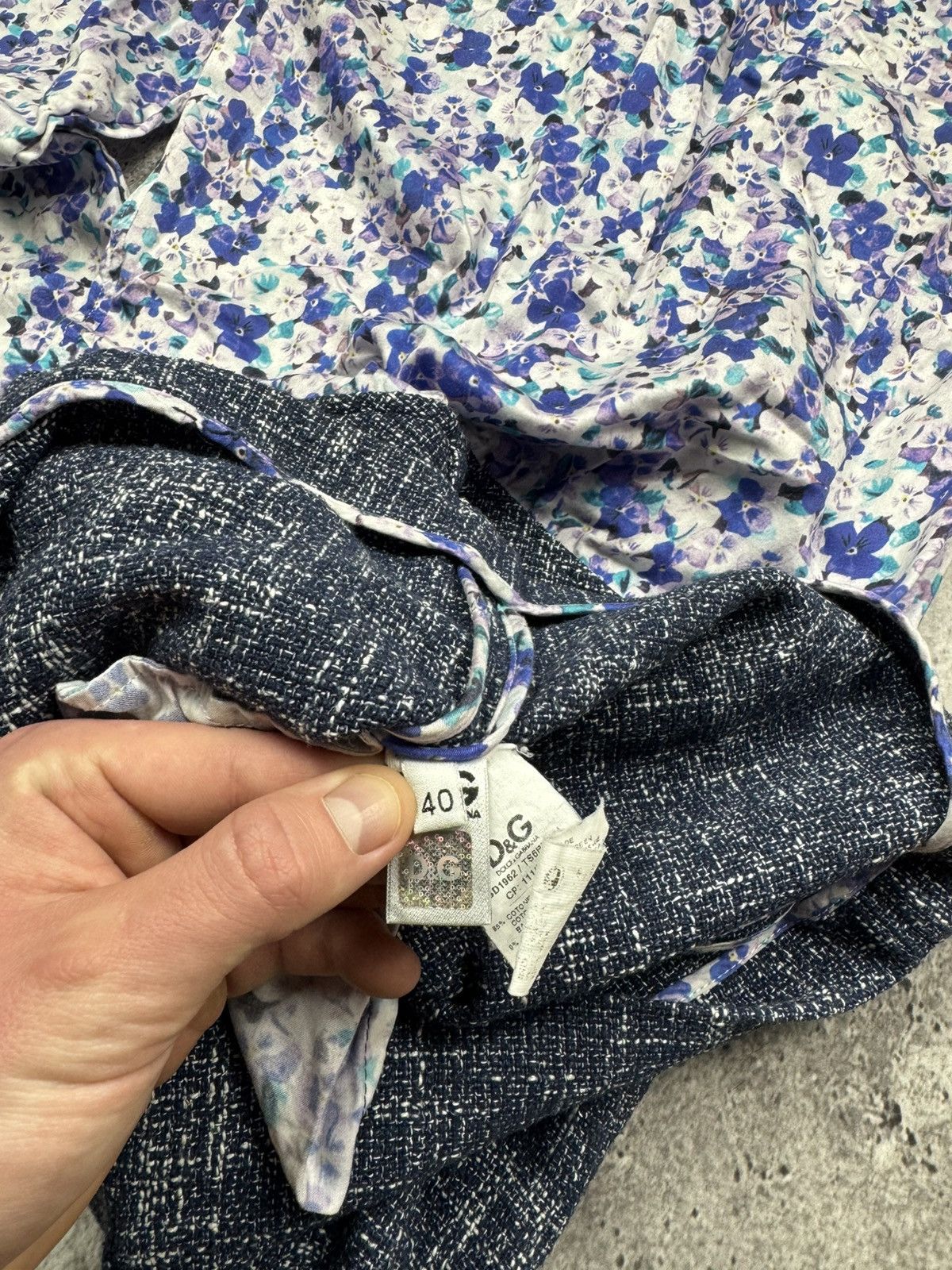 Dolce & Gabbana Dolce Gabbana D&G Floral Tweed Shirt/Skirt Dressed Rare Size S / US 4 / IT 40 - 14 Thumbnail