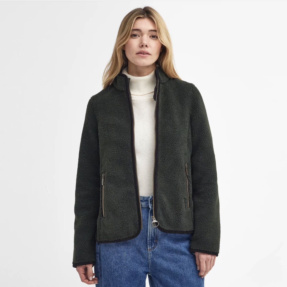 Barbour Barbour International Lavenham Fleece Jacket Khaki Sherpa Size M / US 6-8 / IT 42-44 - 2 Thumbnail