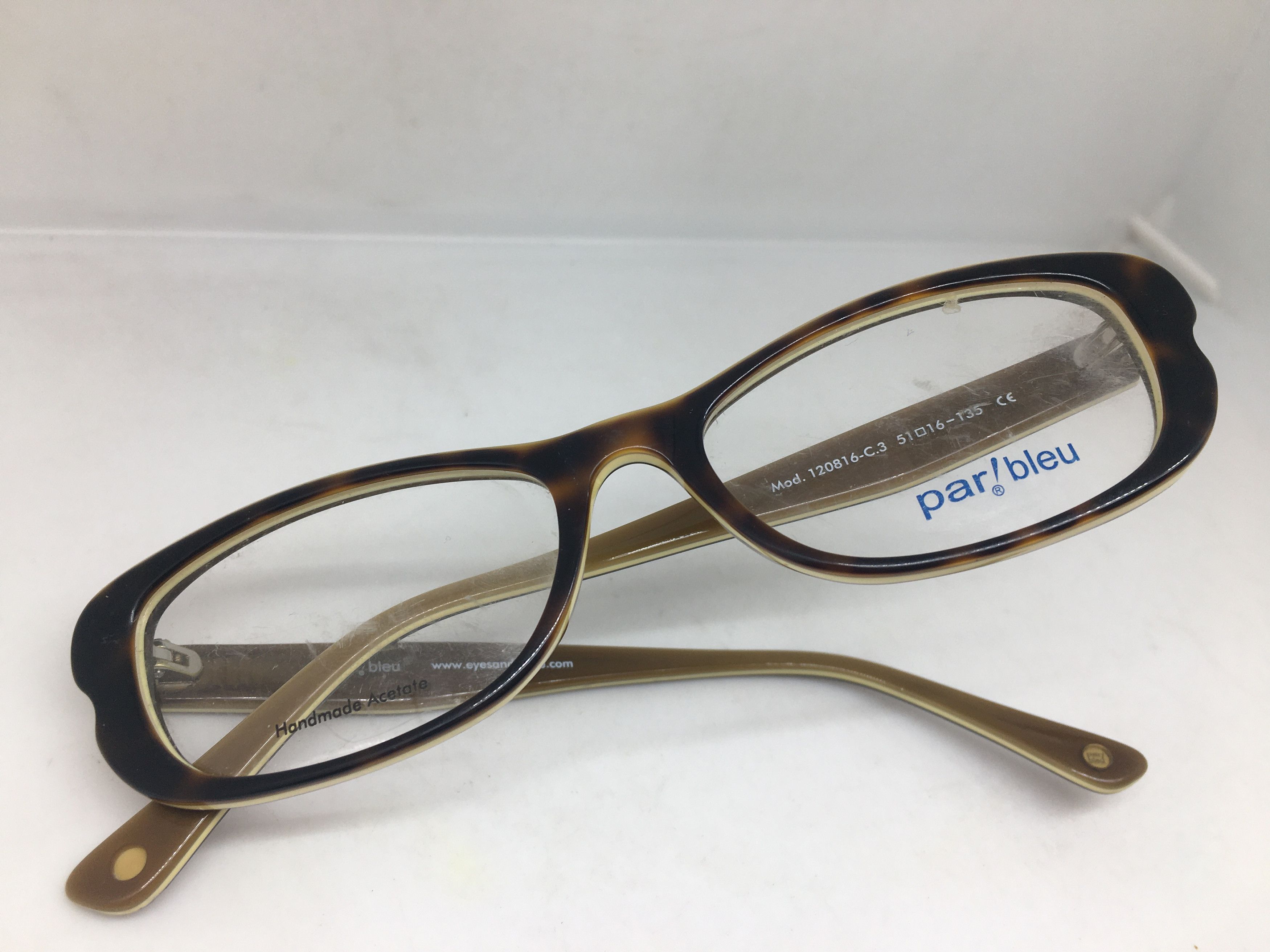 Vintage Vintage parl bleu Tortoise RX Eyeglasses Frame Diva Size ONE SIZE - 7 Thumbnail
