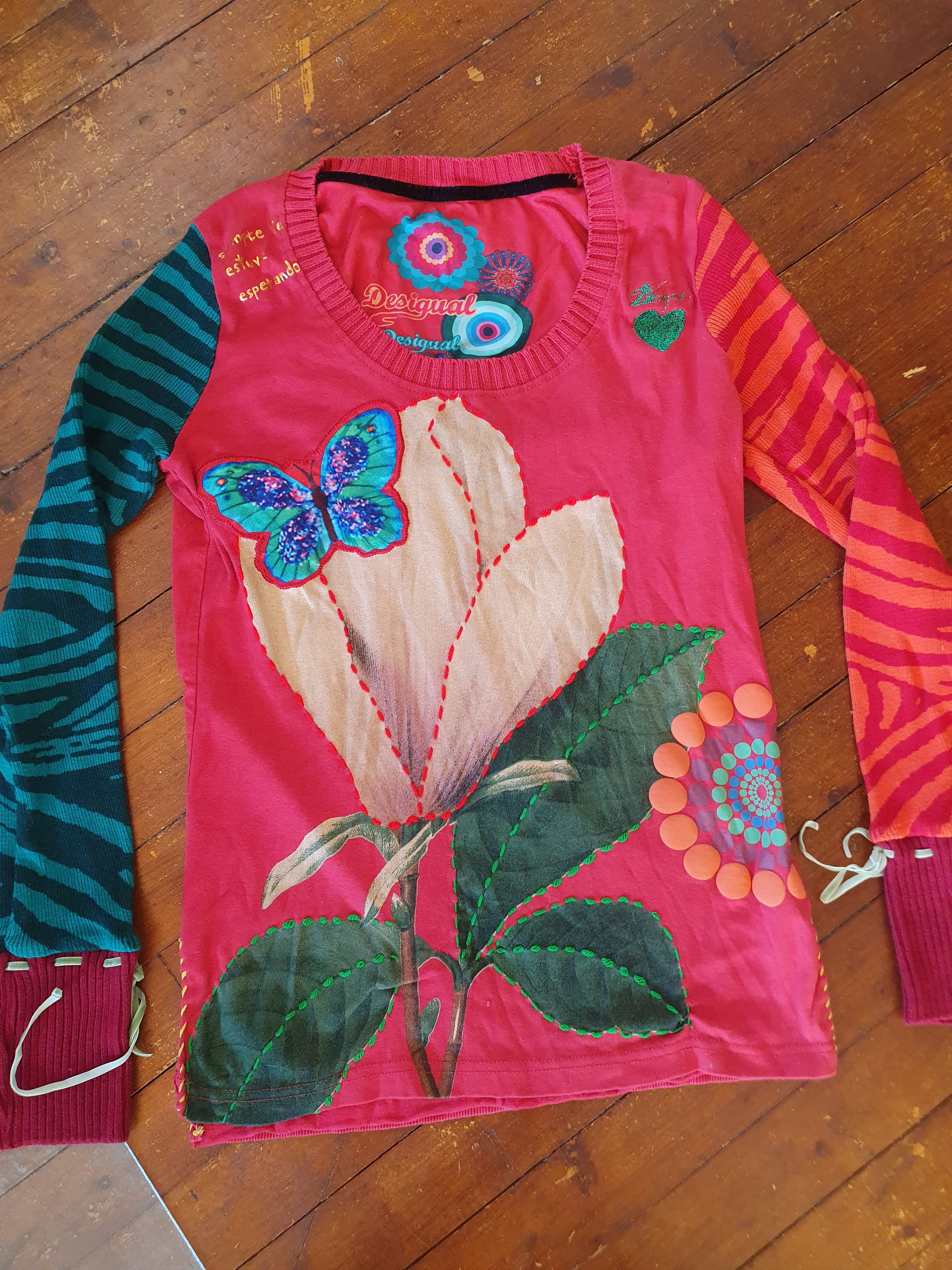 Desigual Desigual Floral Multicolour Top Thin Sweater sz M Size M / US 6-8 / IT 42-44 - 4 Thumbnail