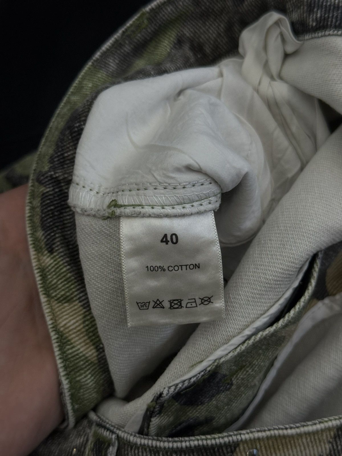 Vale Valley Rhinestone Crystal Shorts Denim Green Camo Size 40 Size US 40 / EU 56 - 10 Thumbnail