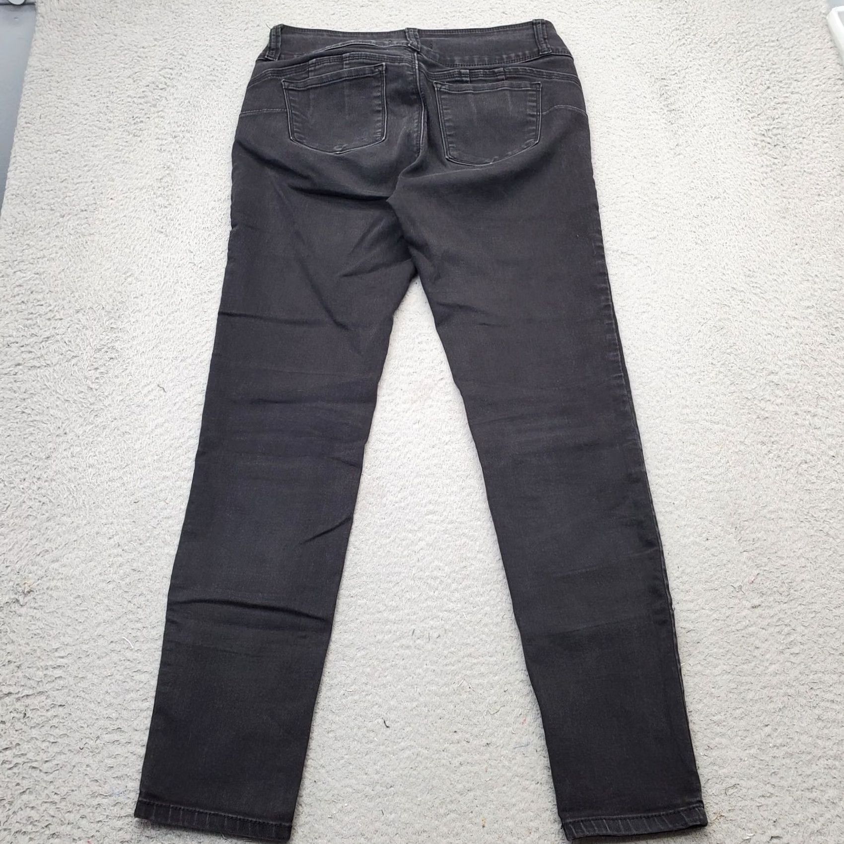 Vintage WAX JEAN Jeans Womens 13 Black Denim 5-Pocket Design 3-Button Fly Straight Leg Shirt Size 34" / US 12 / IT 48 - 2 Thumbnail