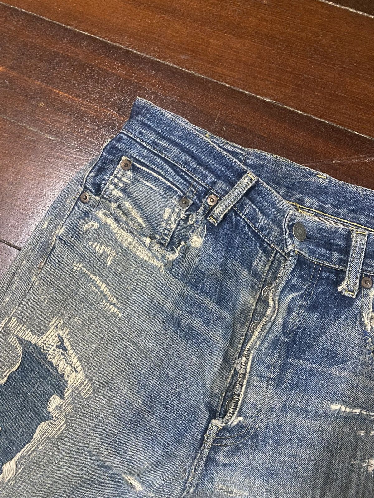 Levi's Vintage Clothing Vintage Levi’s Big E 503 RedLine boro distressed rework Size US 31 - 6 Thumbnail