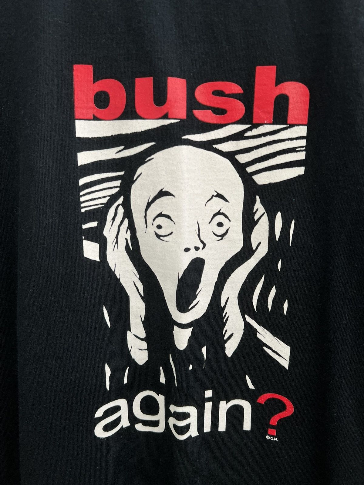 Vintage 2004 The Scream George Bush Again President Thrashed T-Shirt Size US M / EU 48-50 / 2 - 3 Thumbnail