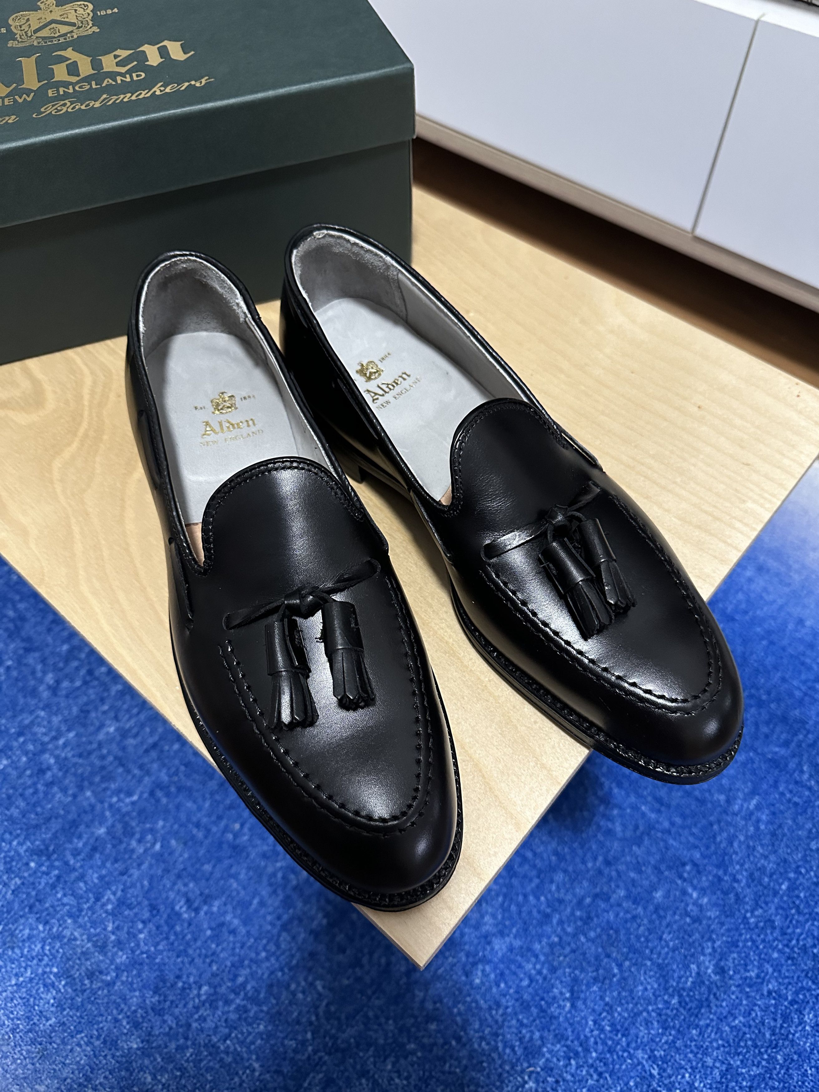Alden ALDEN 660 Black Calf Leather Tassel Loafer Shoes | Grailed