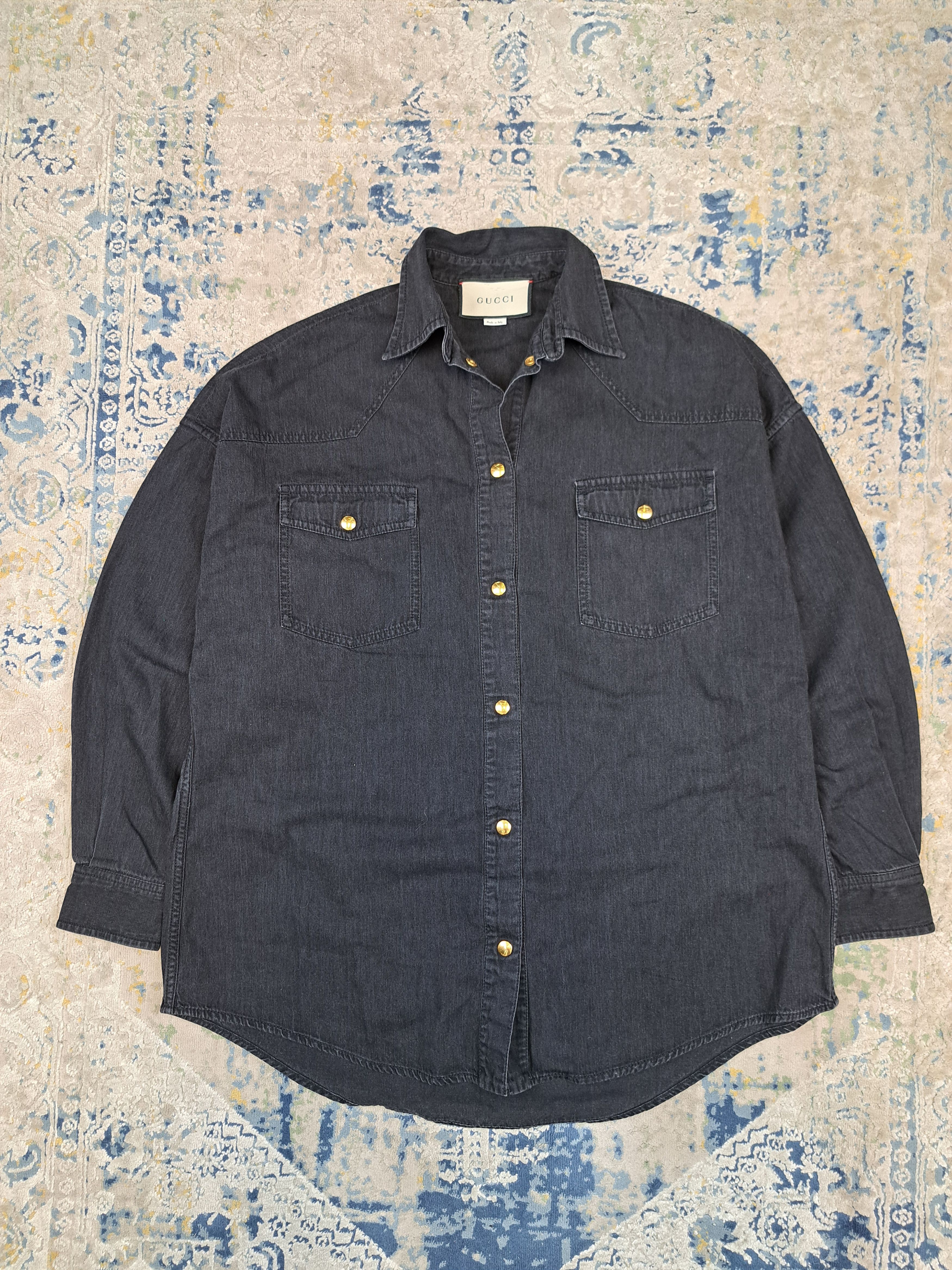 Gucci Gucci Very Rare Back Print Button Up Shirt Size M / US 6-8 / IT 42-44 - 3 Thumbnail