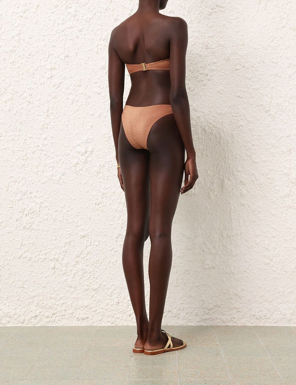 Zimmermann oc11z0525 Size : XS / Ottie Metallic Knot Bikini Set Brown Size ONE SIZE - 4 Thumbnail