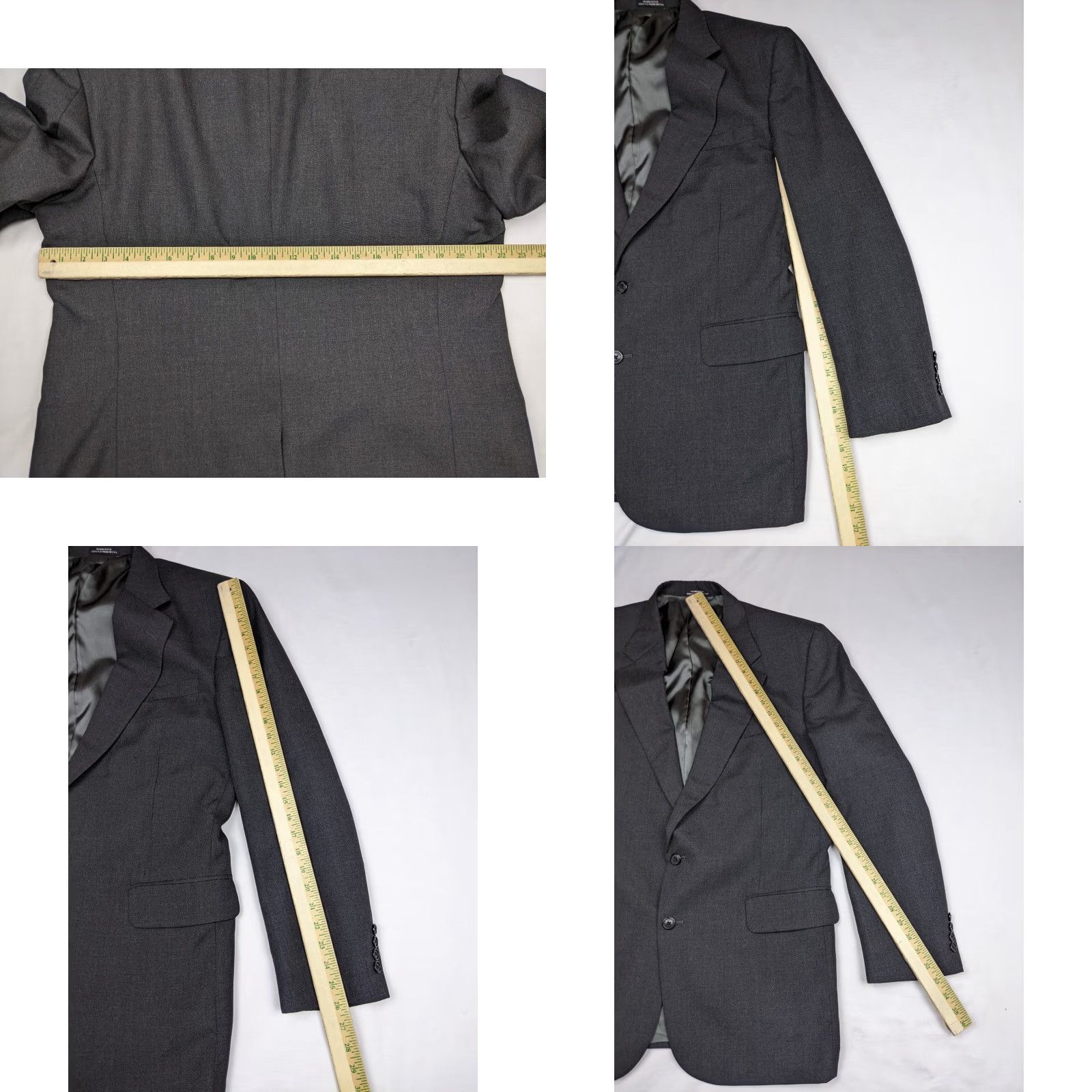 Stafford Stafford Blazer Single-Breasted Notch Lapel Gray Silk Wool 2 Button 44L Mens Sport Coat Jacket Size 44R - 8 Thumbnail