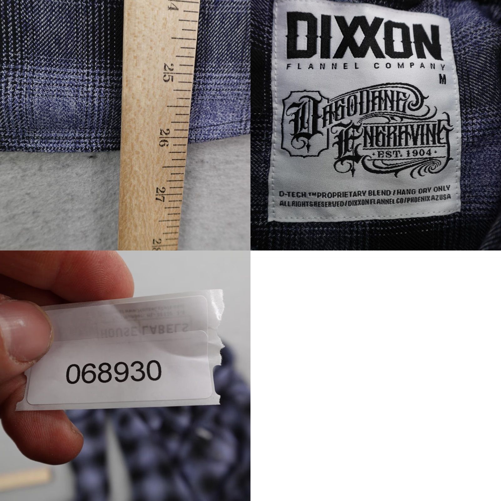 Vintage Dixxon Flannel Shirt Women Medium Blue Black Plaid Button-Up Dago Dane Engraving Pocketed Size M / US 6-8 / IT 42-44 - 8 Thumbnail