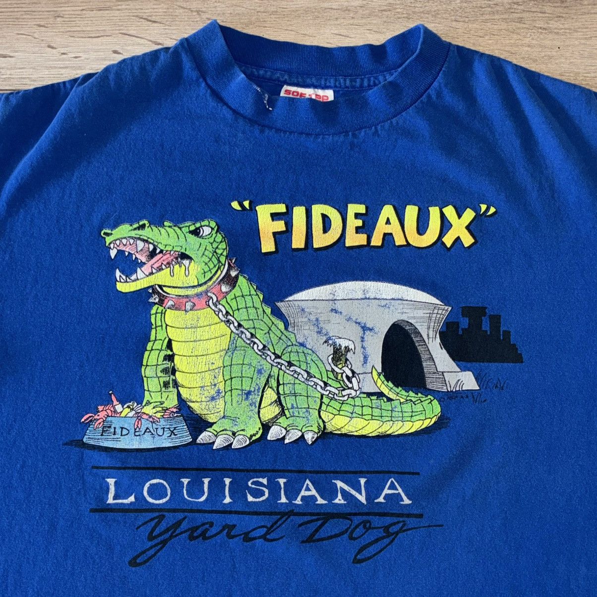 Hanes 90s Louisiana Yard Dog blue fideaux tee shirt Size US L / EU 52-54 / 3 - 2 Thumbnail