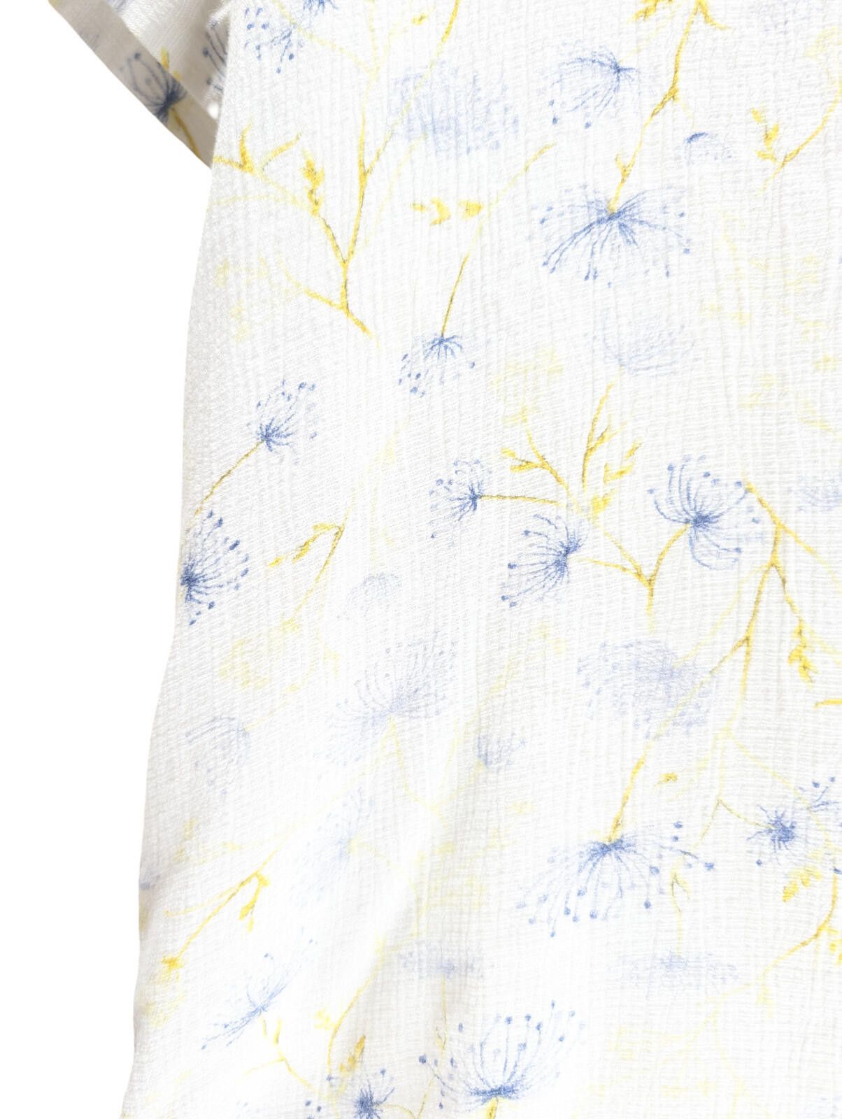Analog a.n.a Blouse Women M V-Neck Short Sleeve Blue Yellow Floral Size M / US 6-8 / IT 42-44 - 3 Thumbnail