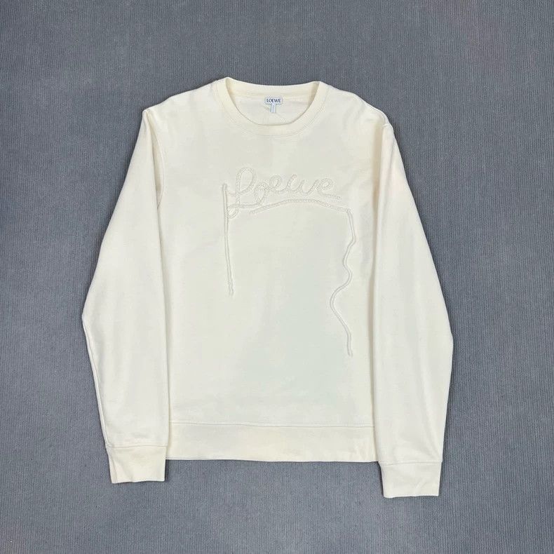 Loewe LOEWE White embroidered tassel hoodie Size M / US 6-8 / IT 42-44 - 1 Thumbnail