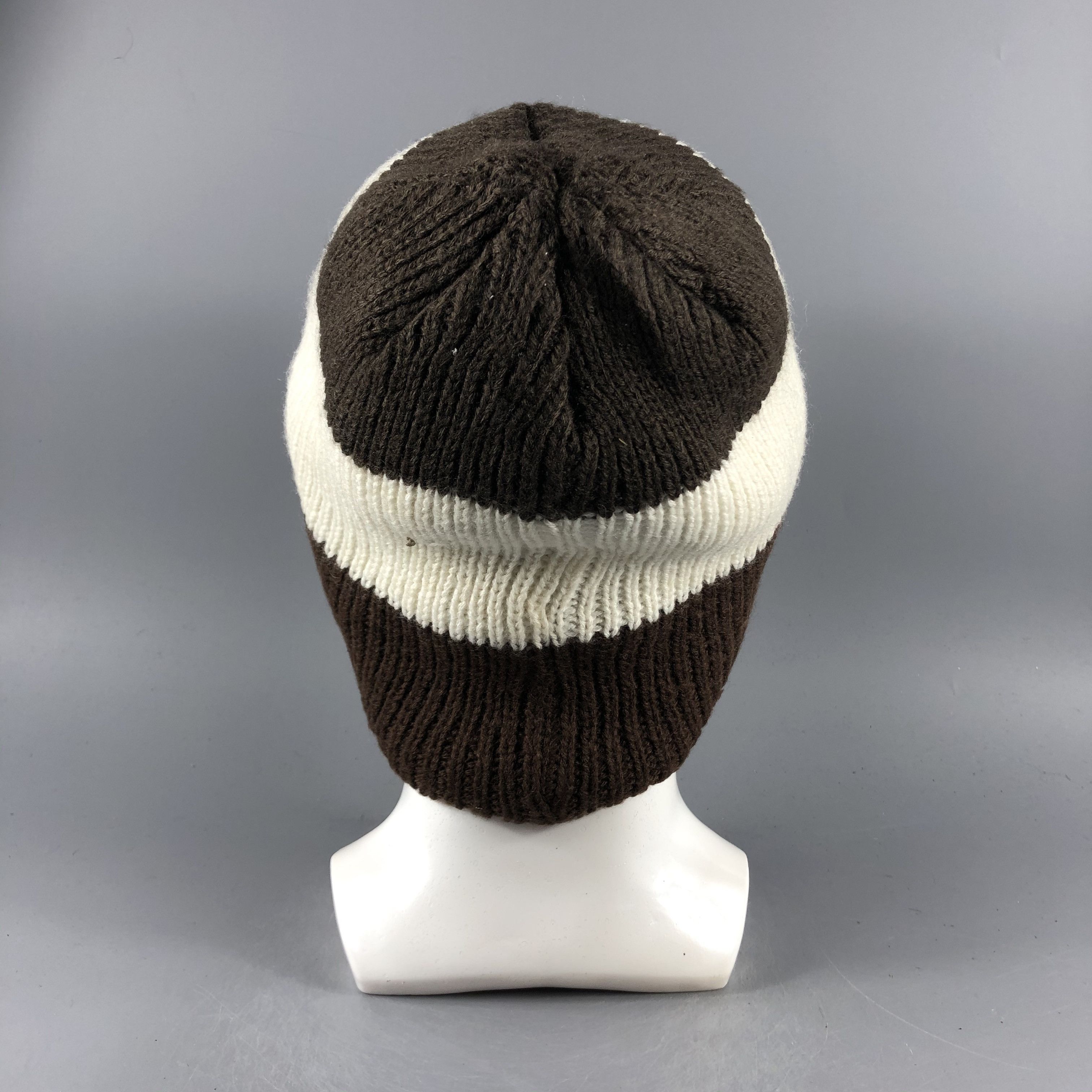 Vintage Unknown Stripe Knit Beanie Snow Hat Snow Cap -D808 Size ONE SIZE - 3 Thumbnail