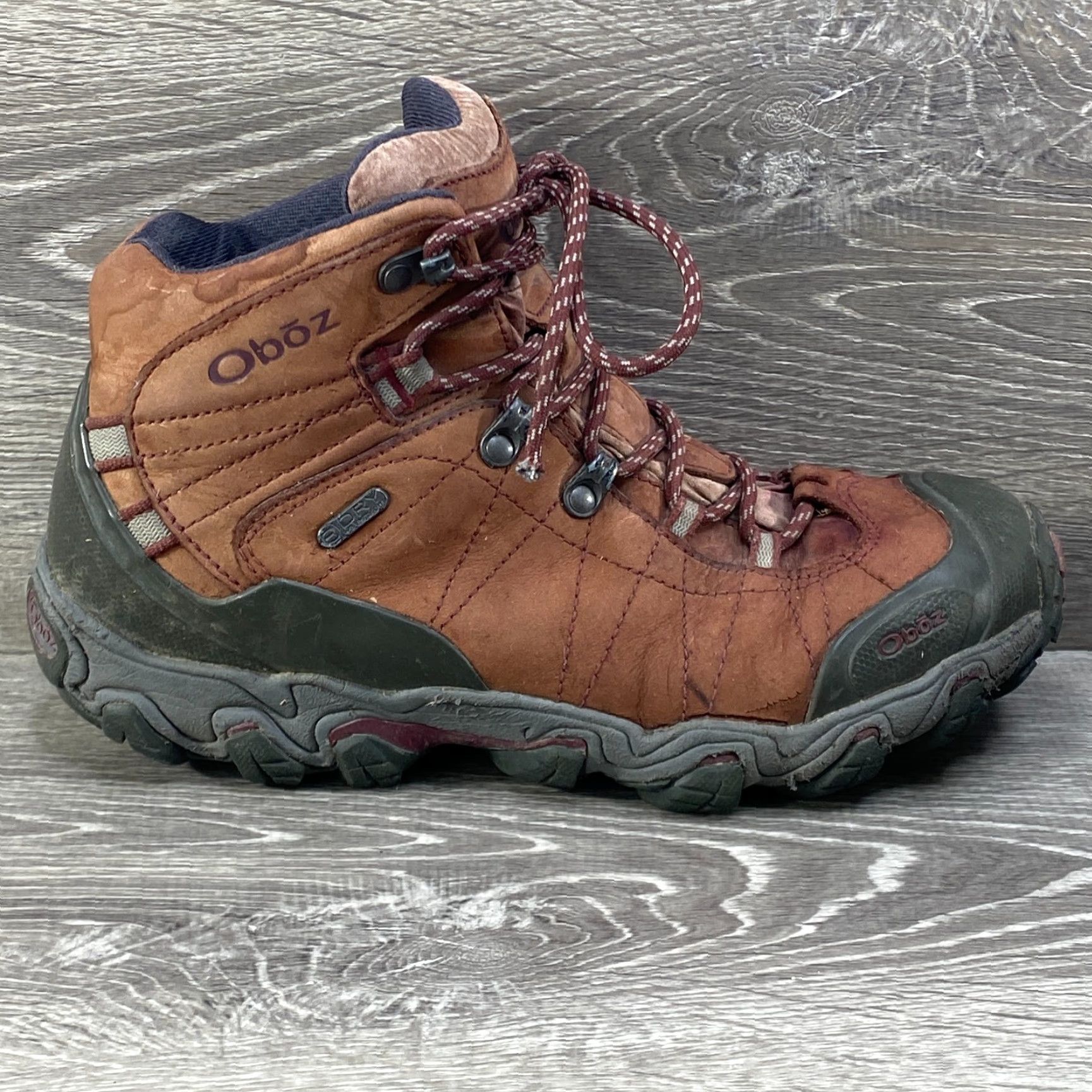 Oboz Oboz Bridger Womens 9 Rust Red Leather Ankle Mid B-Dry Hiking Boots Waterproof Size US 7 / IT 37 - 2 Thumbnail