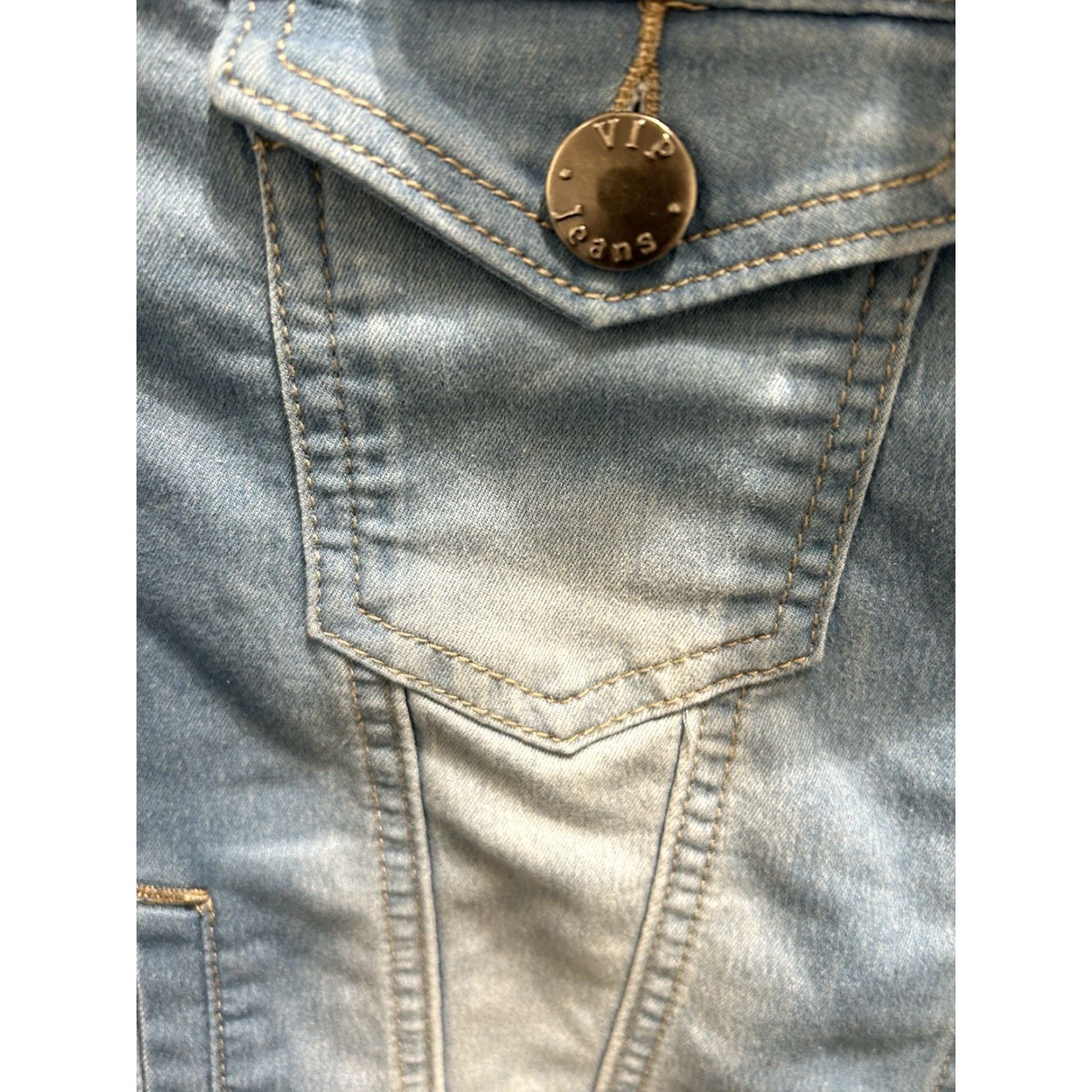 Vintage V.I.P. Jean Crop Jacket Button Up Juniors Size M Women Blue Crop Jacket M VIP Jeans Short Jacket Button Up Adults Size 32" / US 10 / IT 46 - 4 Thumbnail