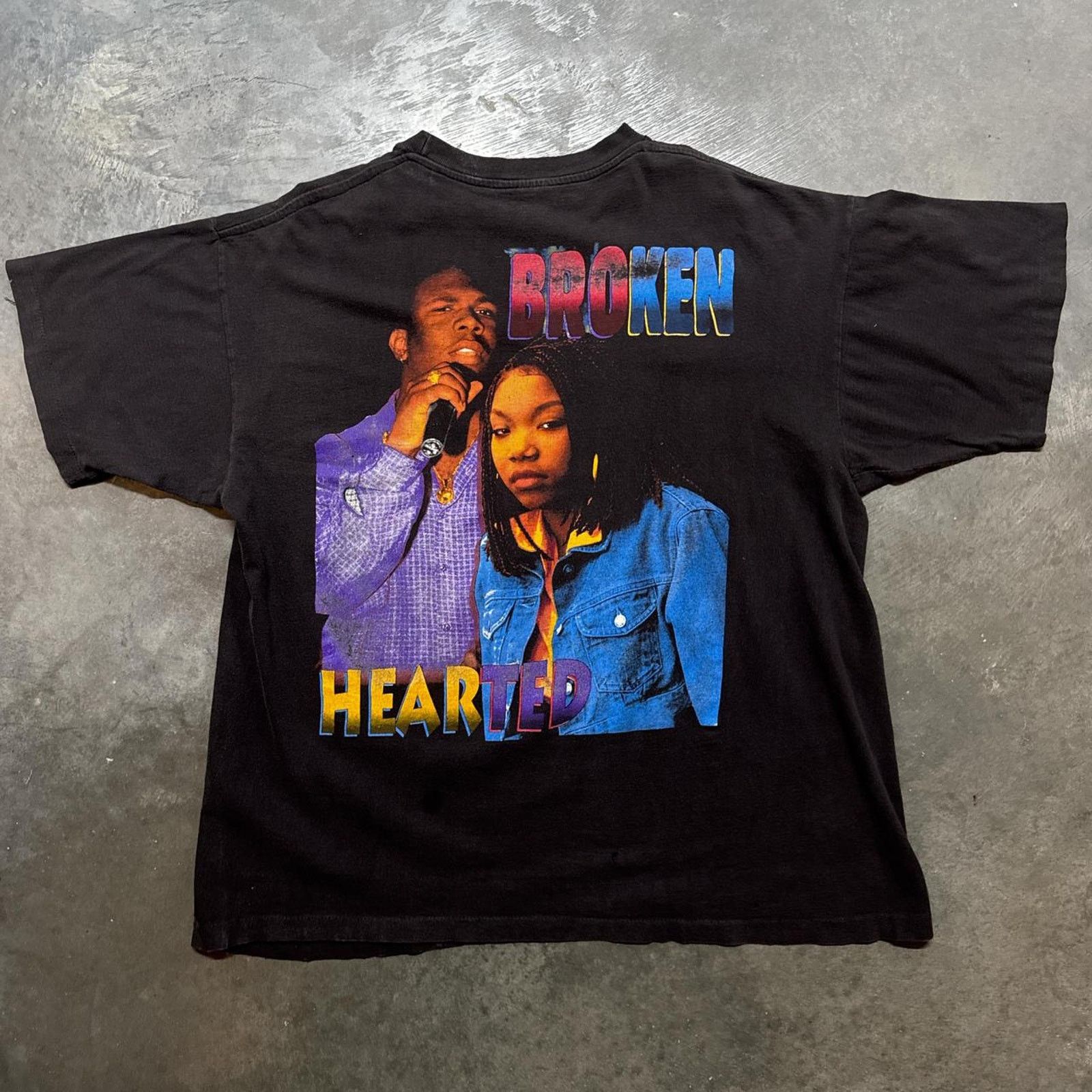 Vintage Brandy Boys II Man Broken Hearted Vintage 90s Rap T-Shirt Size US XL / EU 56 / 4 - 6 Thumbnail