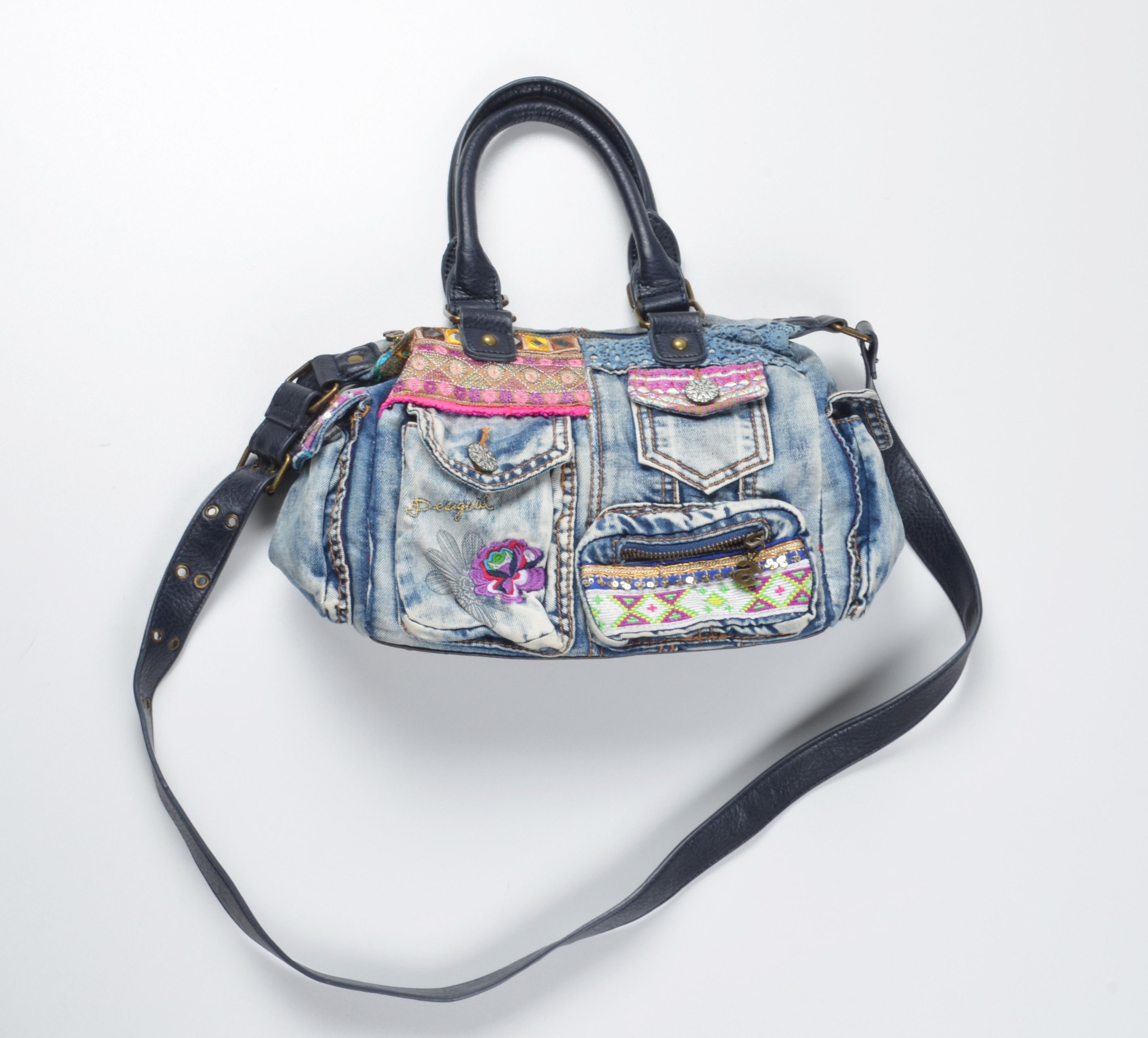 Desigual Desigual Y2K Boho Patchwork Denim Shoulder Crossbody Bag Size ONE SIZE - 1 Thumbnail