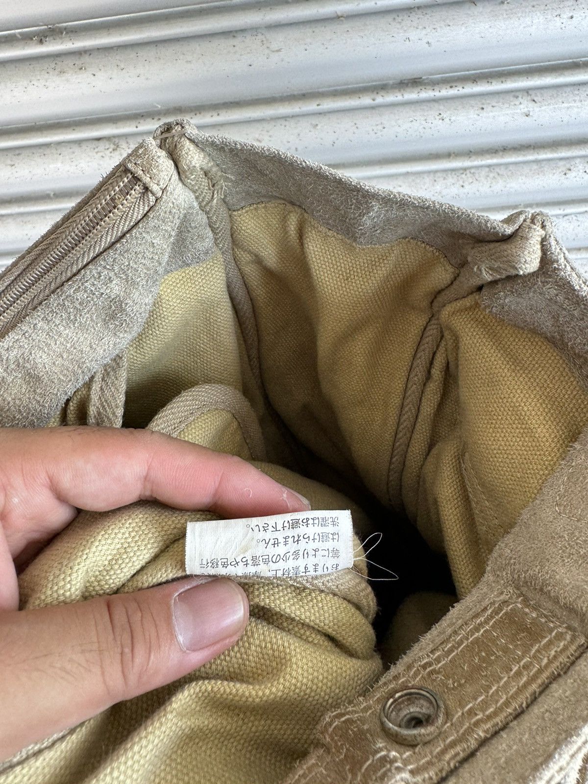 Designer × Tete Homme Tete Homme suede leather tote bag Size ONE SIZE - 8 Thumbnail
