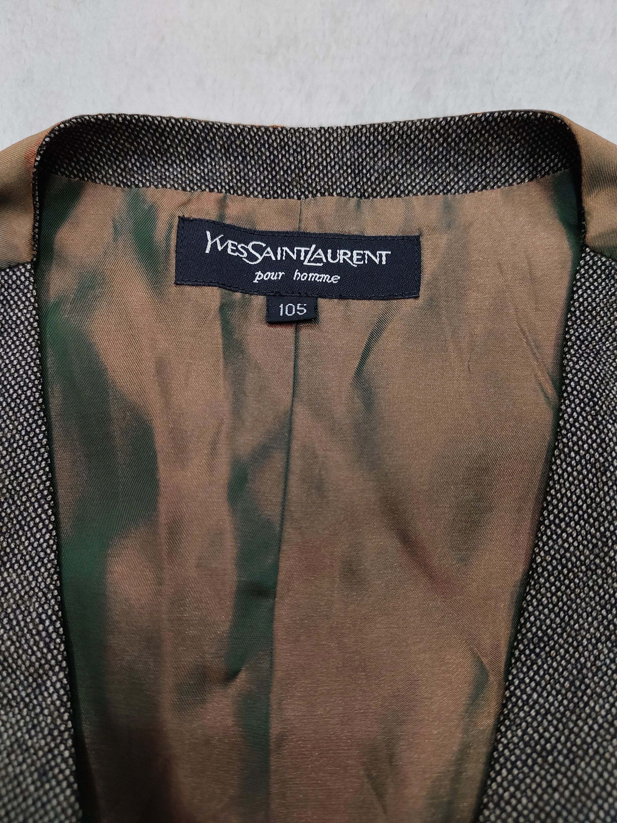 Yves Saint Laurent 90s YSL Pour Homme- Archive Classic Wool Tailored Vest Size 38R - 4 Thumbnail