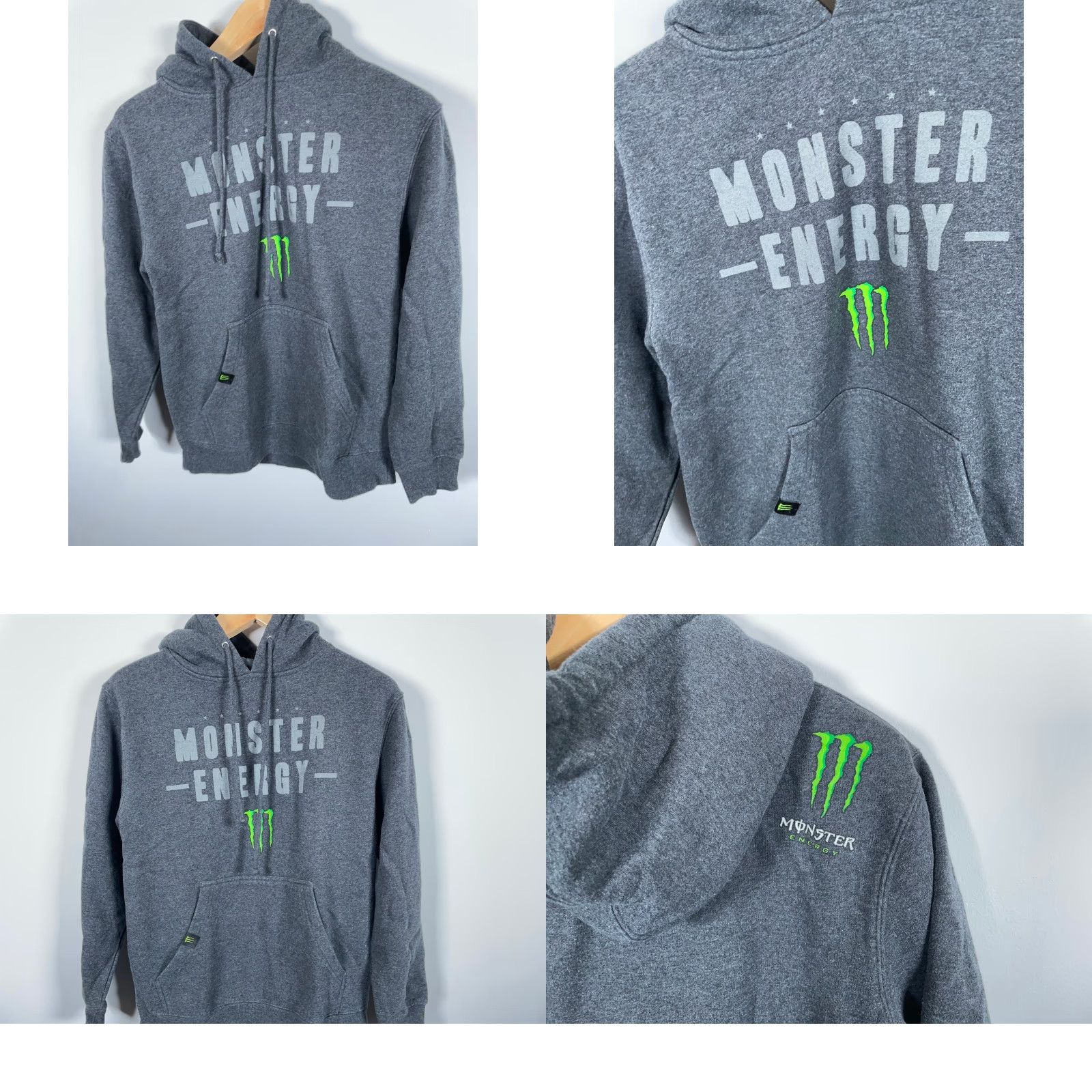Vintage Monster Energy Hoodie Men Small Dark Gray Drawstring Sweatshirt Official Item Size US S / EU 44-46 / 1 - 9 Thumbnail