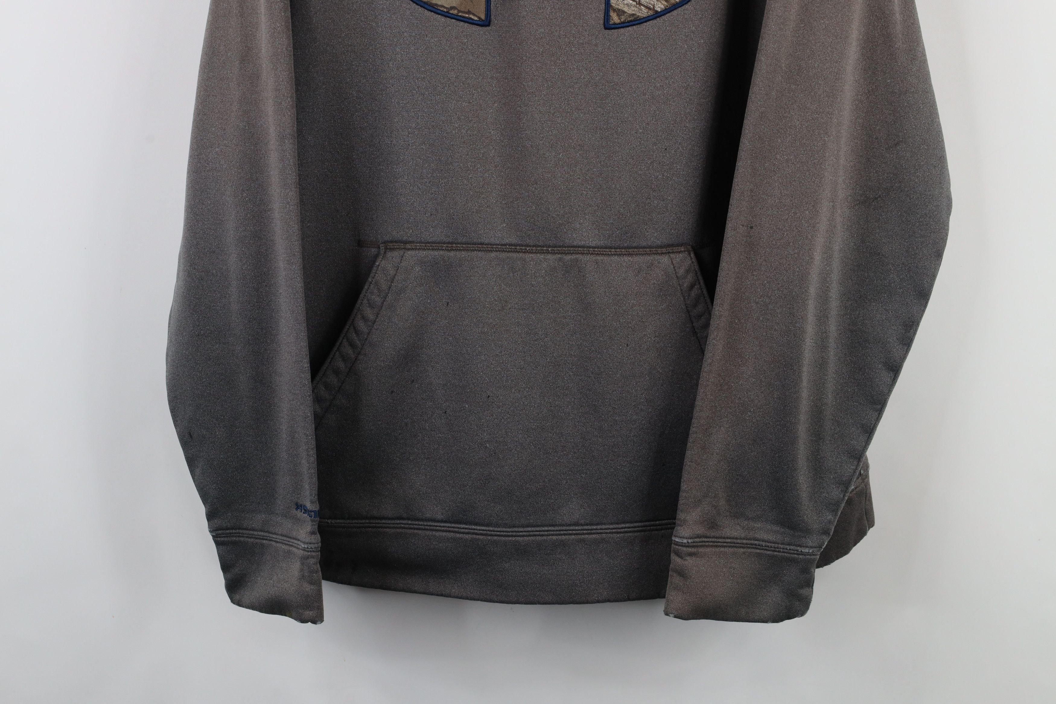 Under Armour × Vintage Under Armour Camouflage Big Logo Hoodie Sweatshirt Gray Size US L / EU 52-54 / 3 - 3 Thumbnail