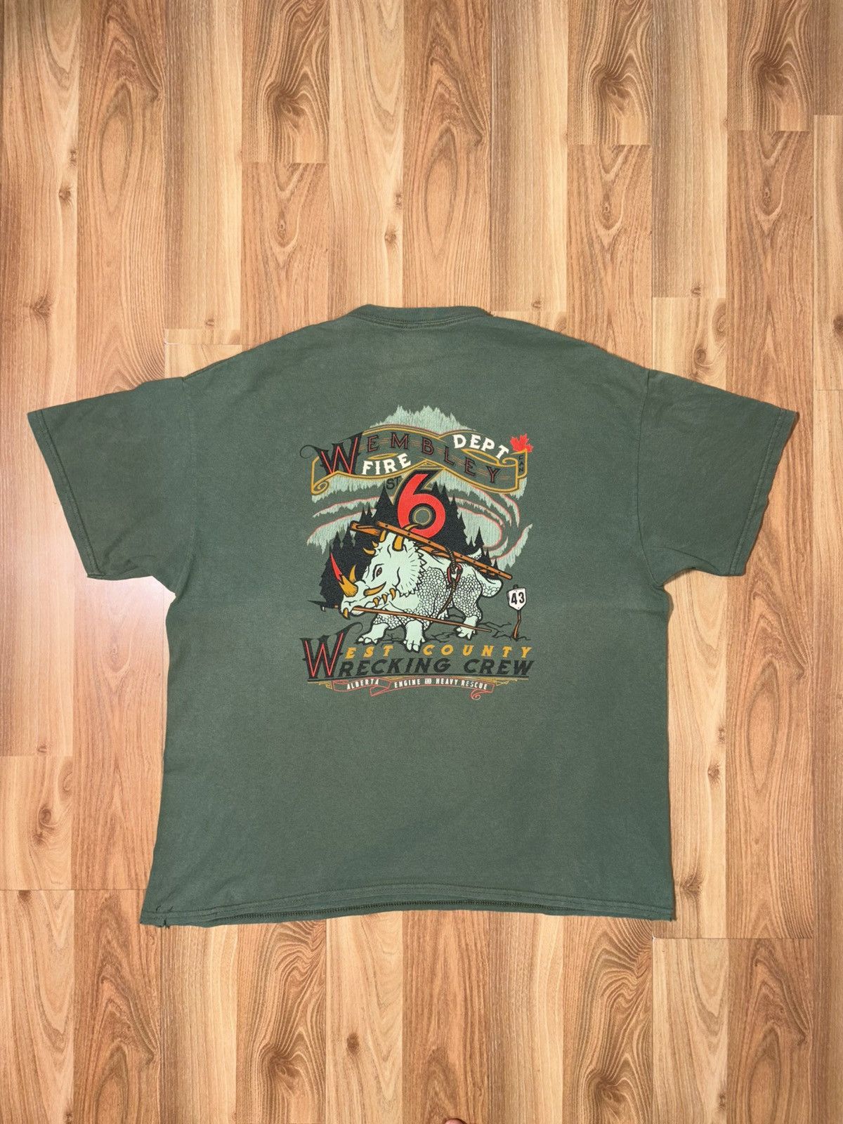 Vintage VTG Wembley Fire Dept Alberta "Wrecking Crew" XL Made in USA Size US XL / EU 56 / 4 - 1 Thumbnail