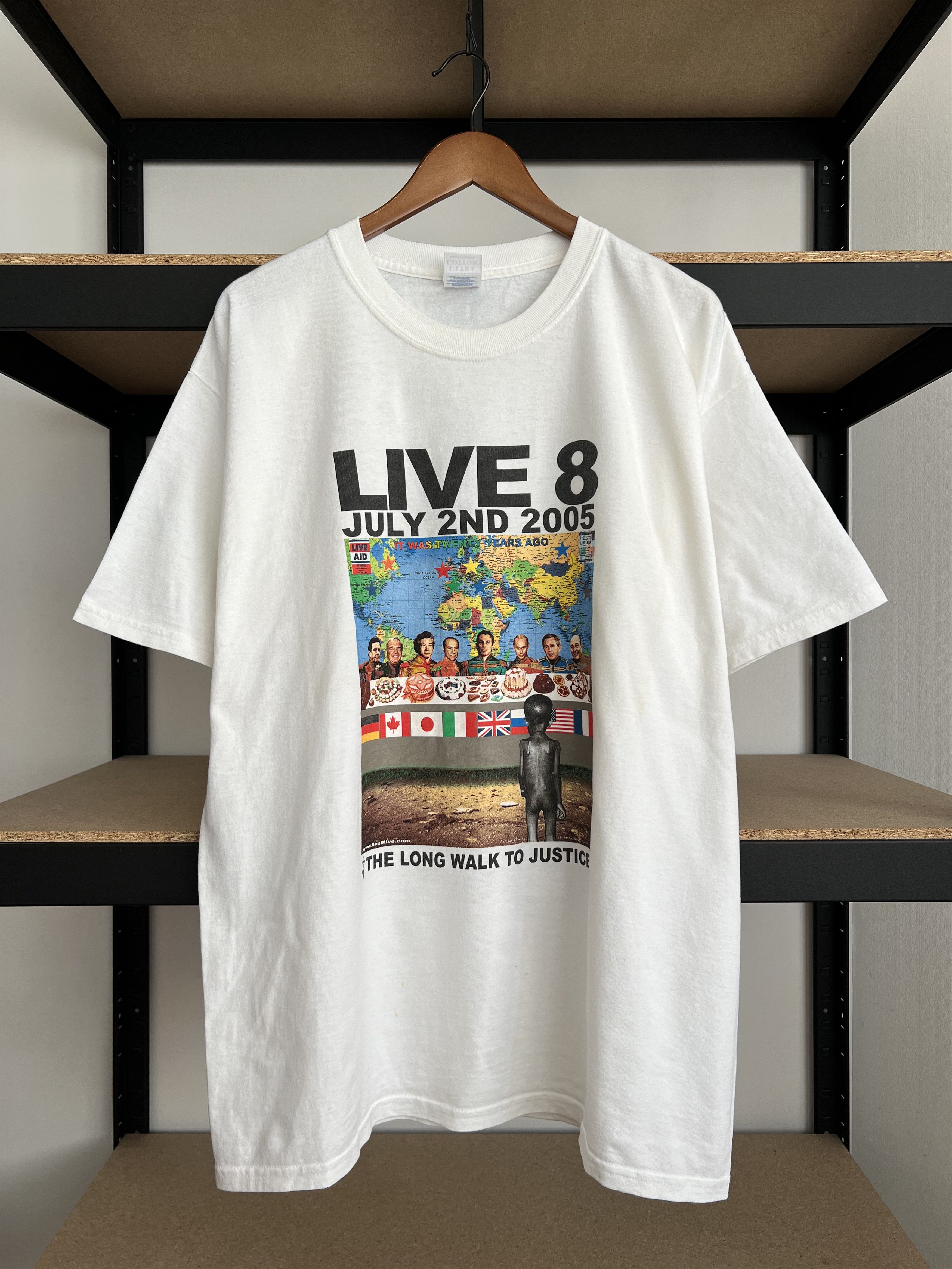 Band Tees Vintage 2005 Live 8 Festival The Long Walk To Justice Tshirt Size US XL / EU 56 / 4 - 1 Thumbnail