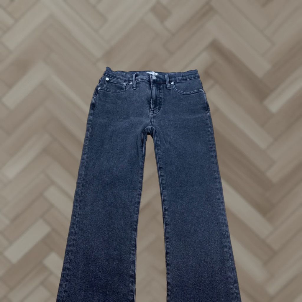 Madewell Jeans Womens Mid Rise Kick Out Flared 27 Black Denim 27x26